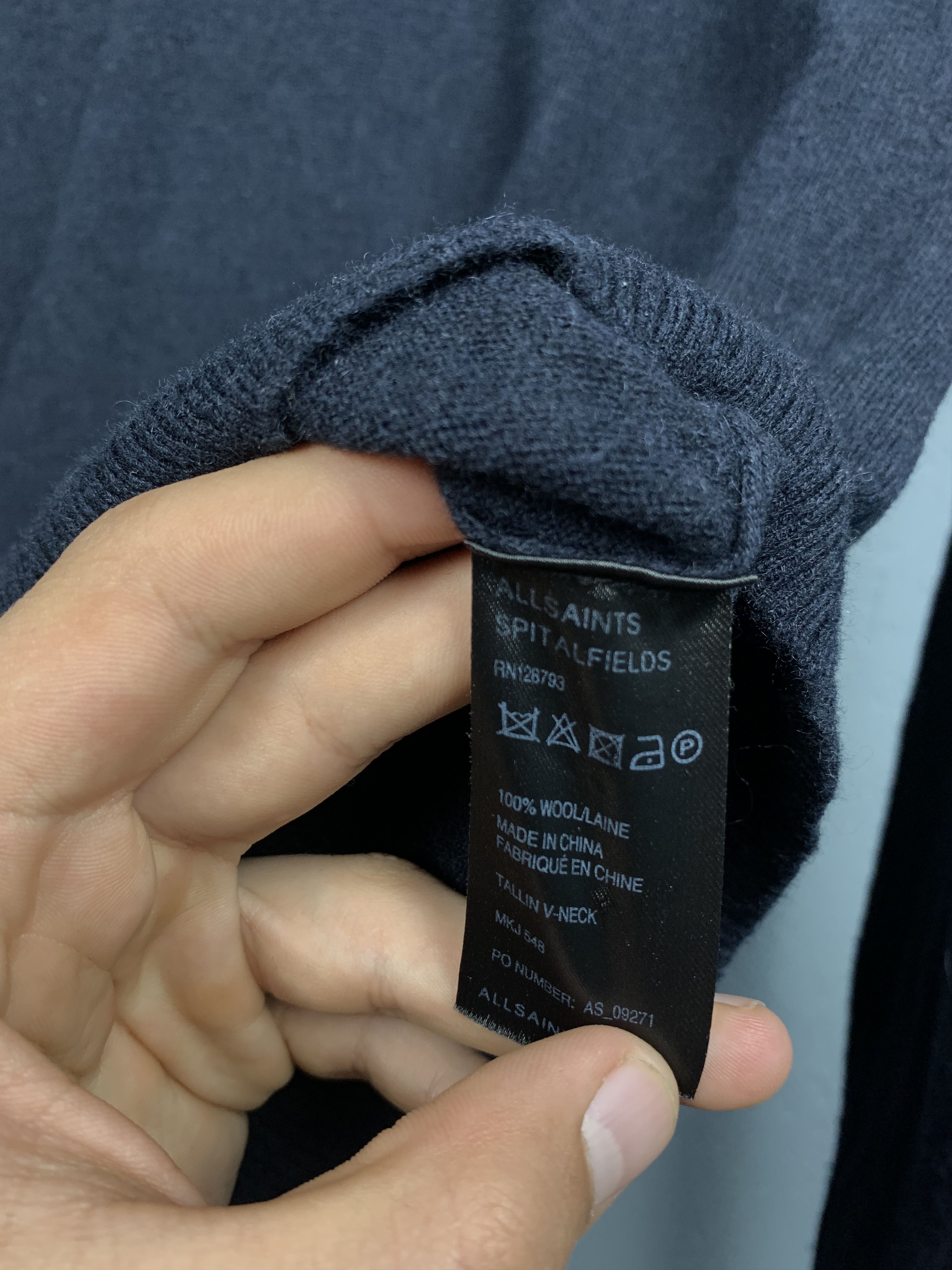 Allsaints Allsaints Vintage Tallin V-neck Mens Wool Knit Sweater Size US M / EU 48-50 / 2 - 4 Thumbnail