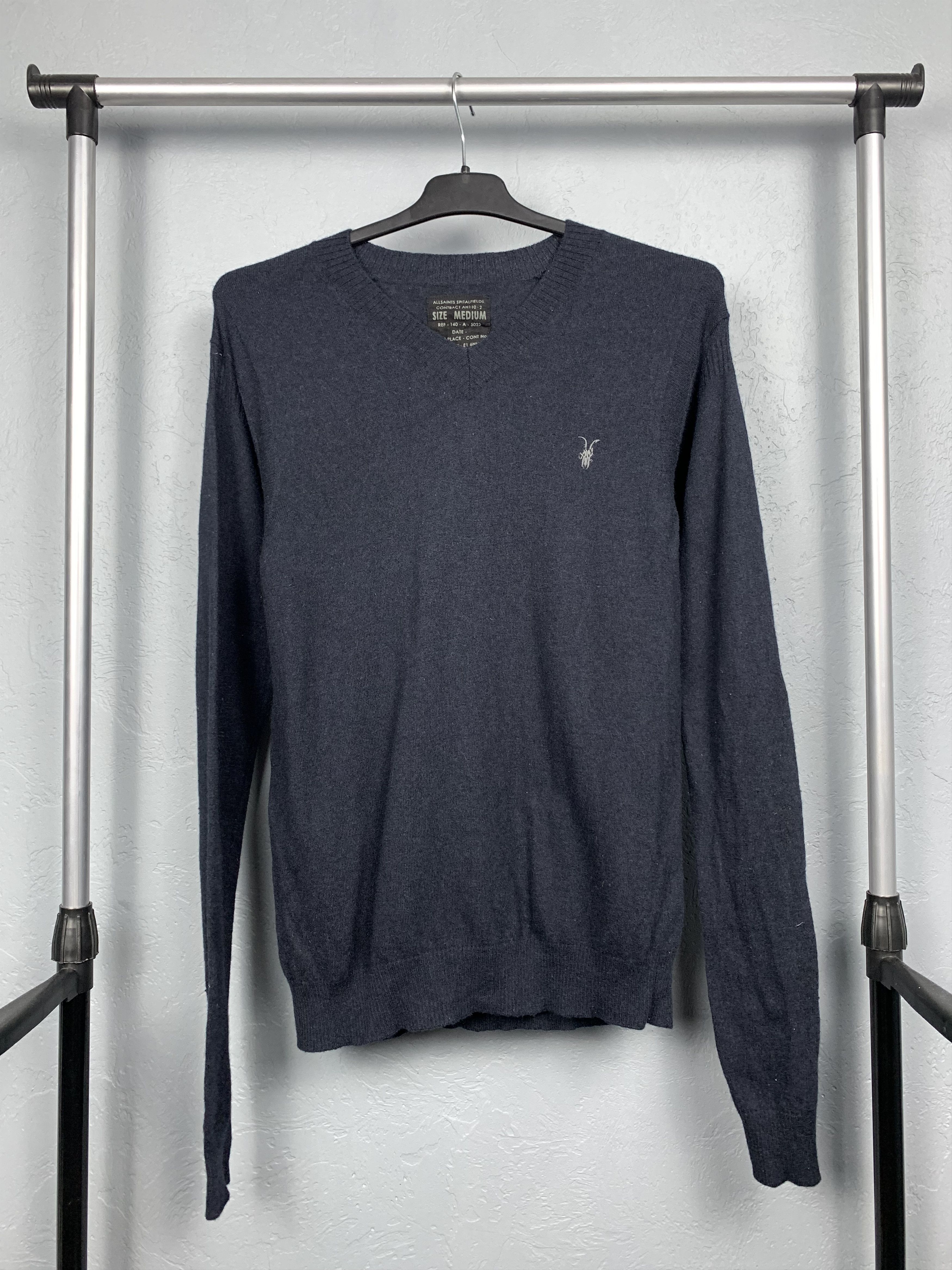 Allsaints Allsaints Vintage Tallin V-neck Mens Wool Knit Sweater Size US M / EU 48-50 / 2 - 1 Thumbnail
