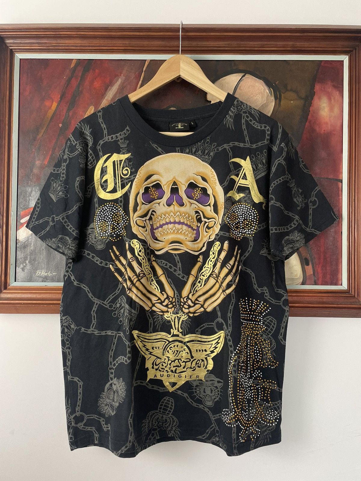 Ed Hardy Ed Hardy t shirt tee vintage rare logo opium y2k swag 