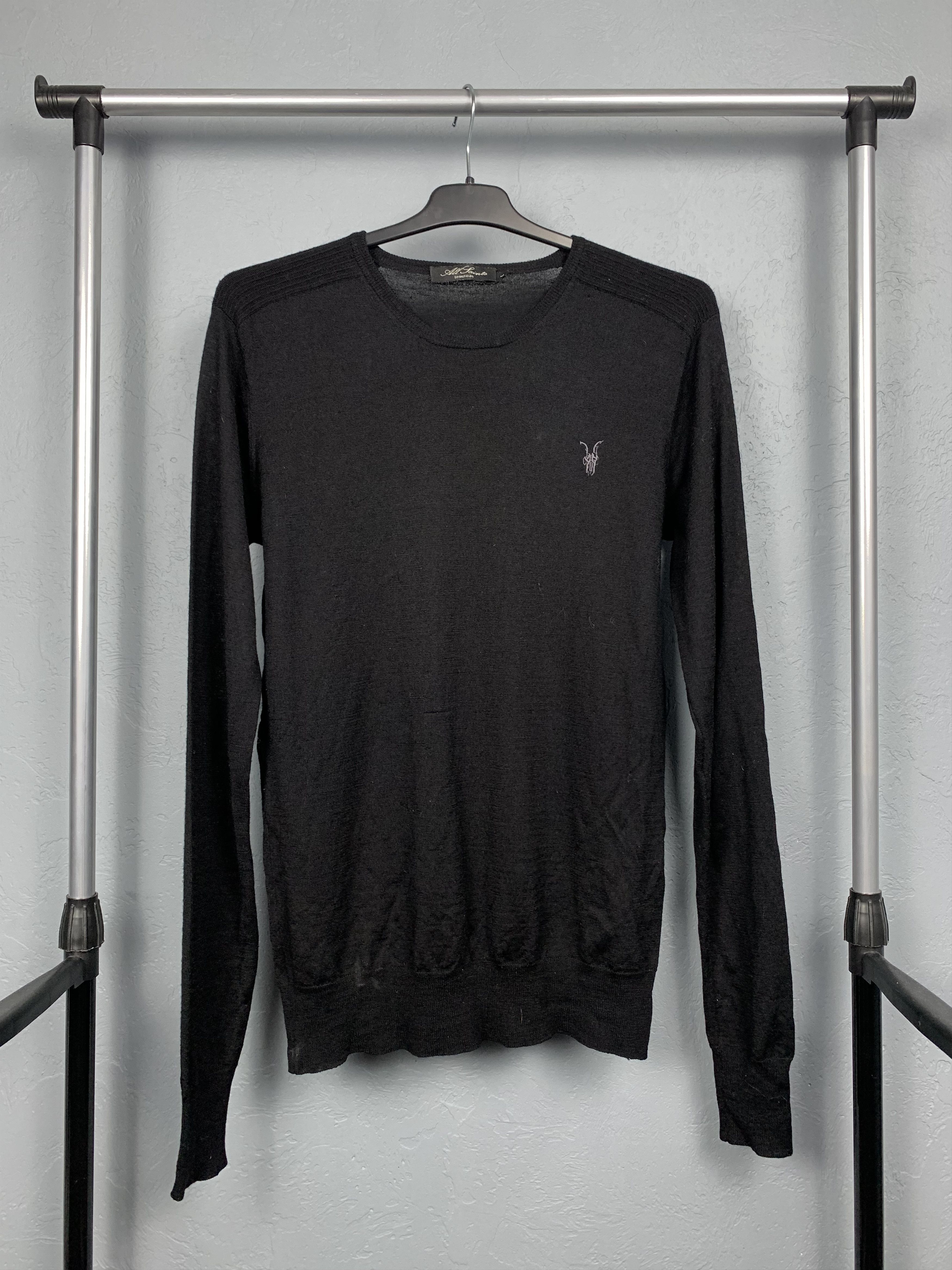 Allsaints AllSaints Shadow Crew Neck Mens Merino Wool Knit Sweater Size US L / EU 52-54 / 3 - 1 Thumbnail