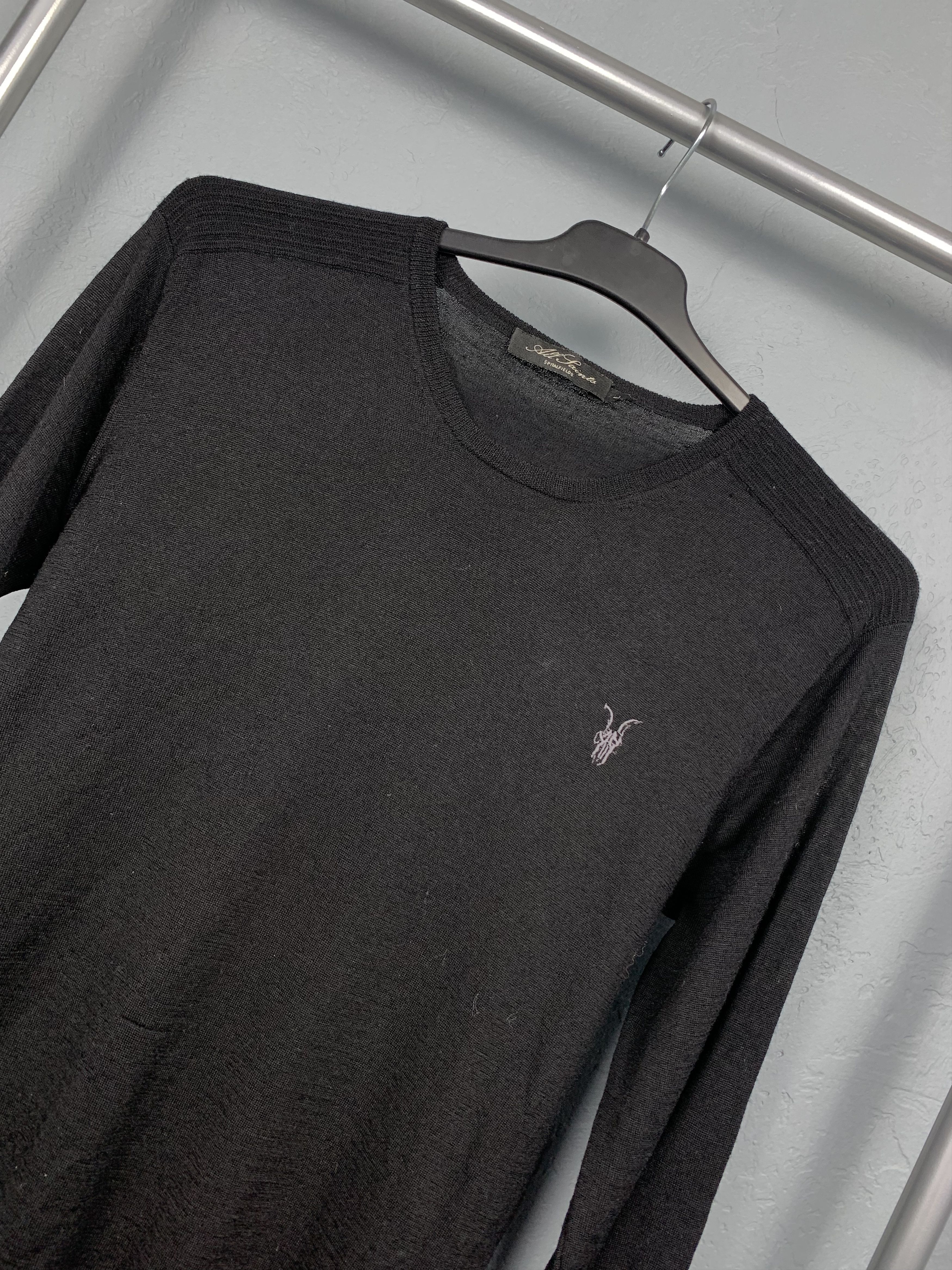 Allsaints AllSaints Shadow Crew Neck Mens Merino Wool Knit Sweater Size US L / EU 52-54 / 3 - 2 Thumbnail