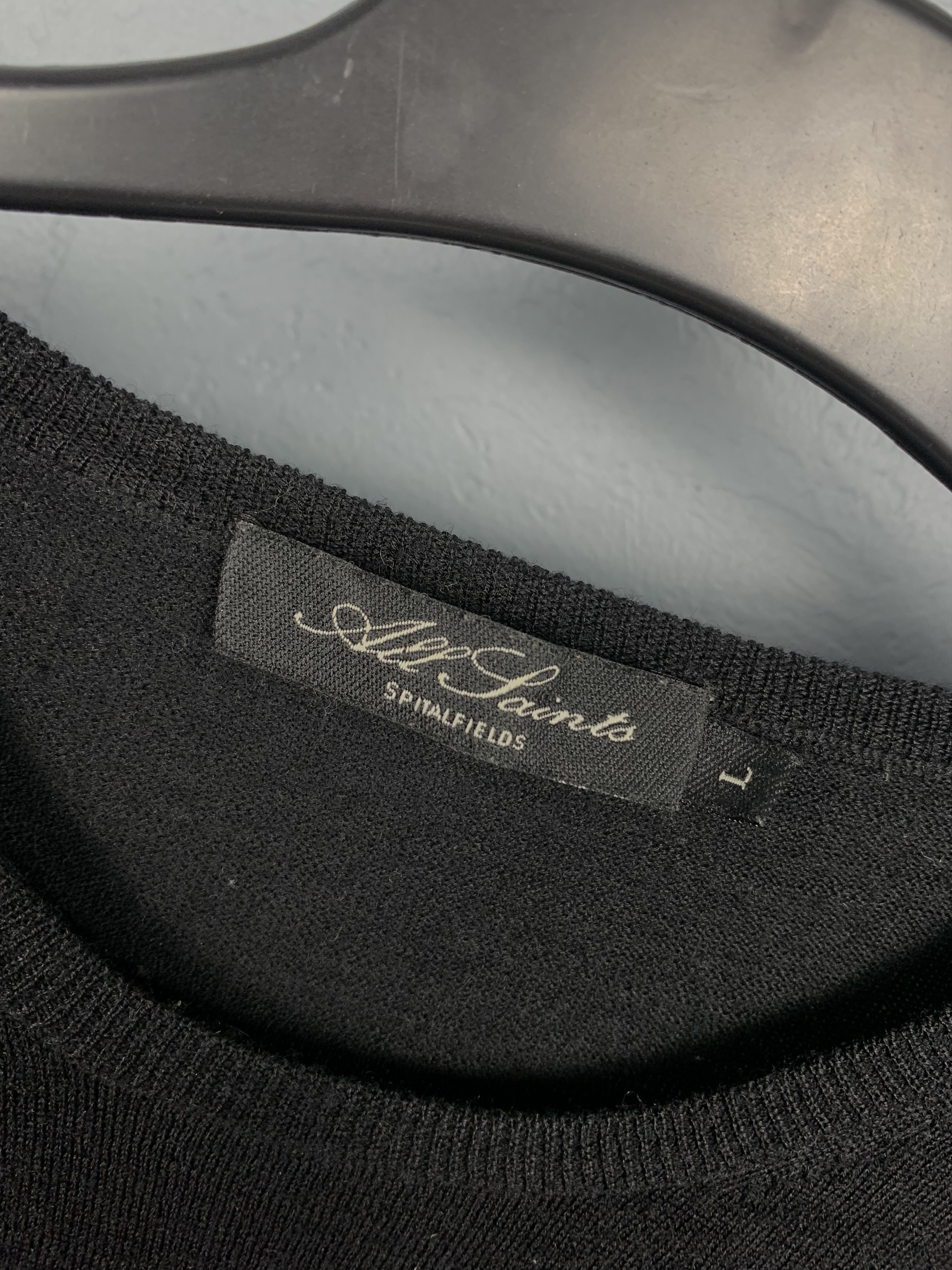 Allsaints AllSaints Shadow Crew Neck Mens Merino Wool Knit Sweater Size US L / EU 52-54 / 3 - 4 Thumbnail