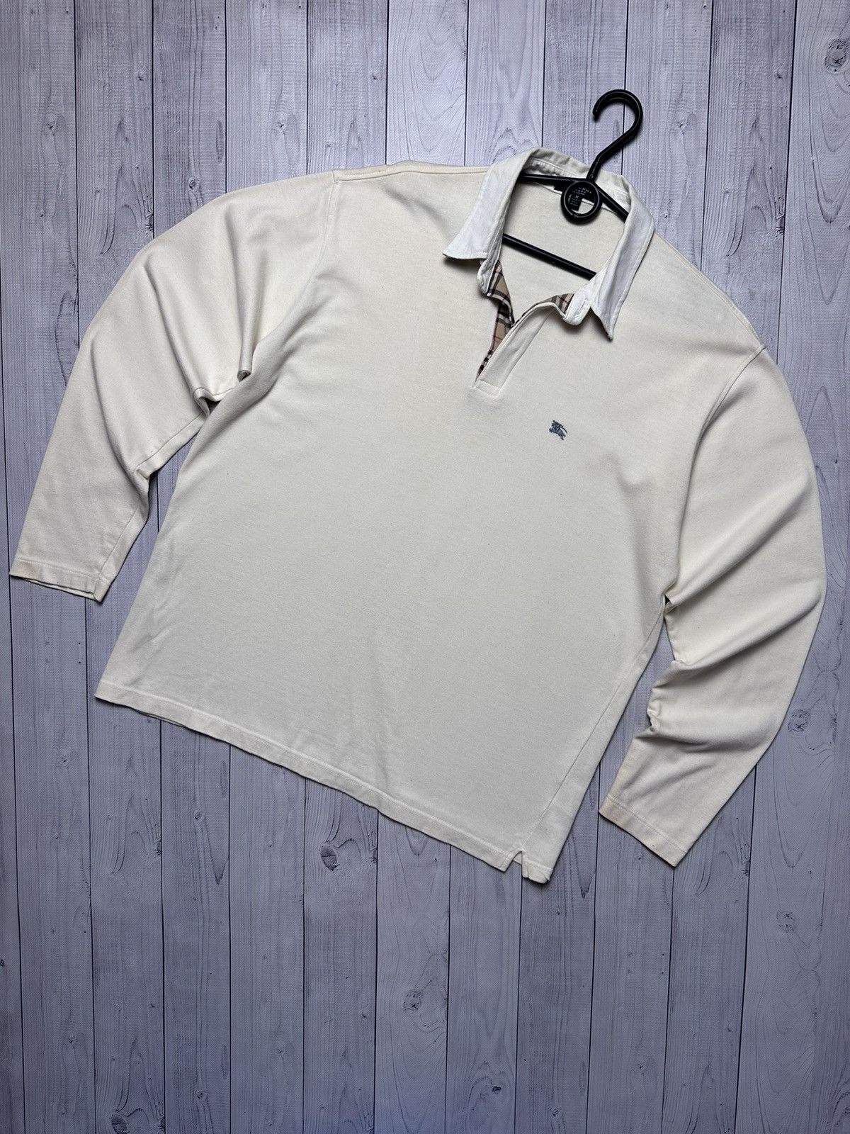 Burberry × Supreme Supreme X Burberry Rugby Shirt Beige XL | Grailed