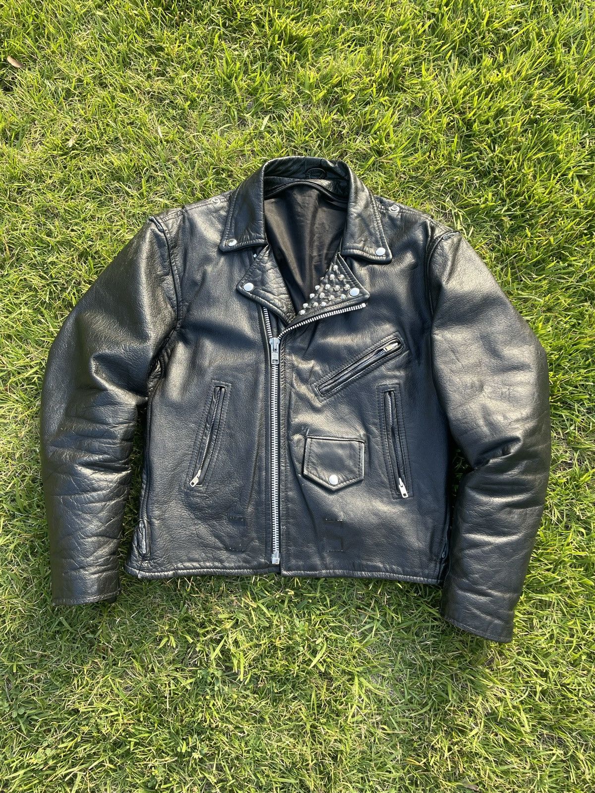 80s/90s Studded Black Leather Jacket