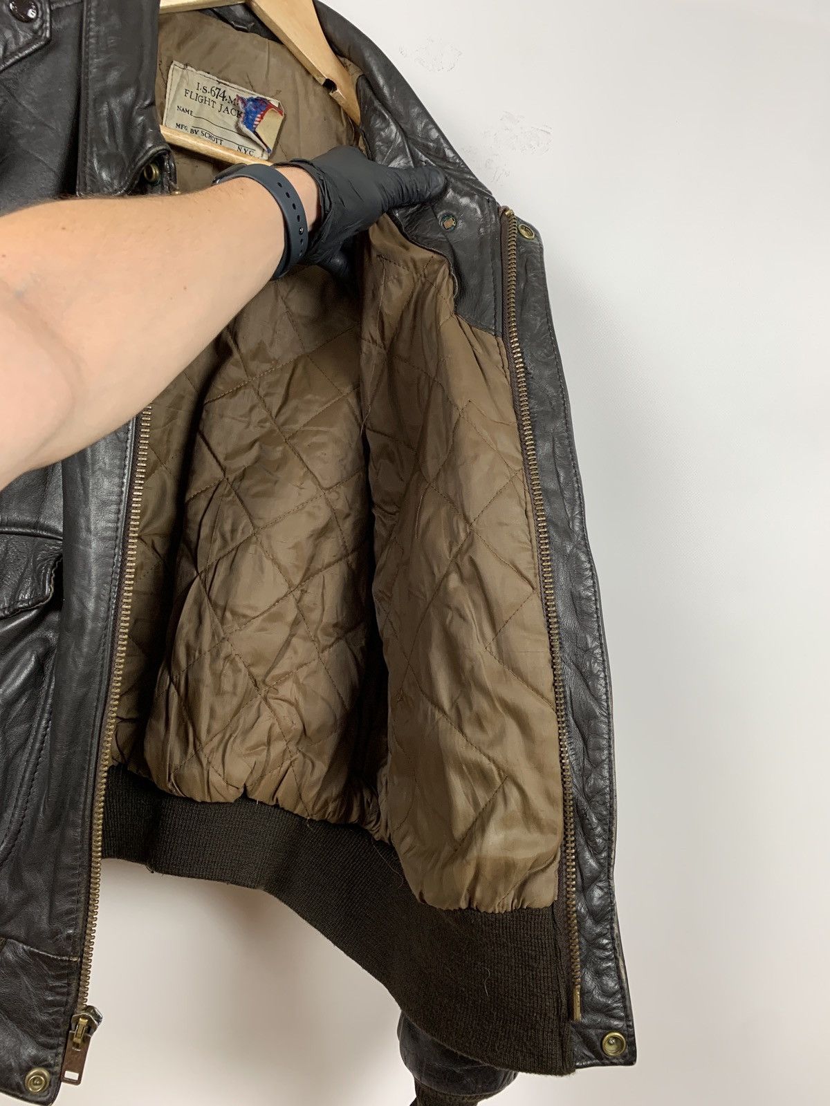 Schott Vintage Schott I-S 674 M-S Leather Flight Jacket Size US L / EU 52-54 / 3 - 20 Thumbnail