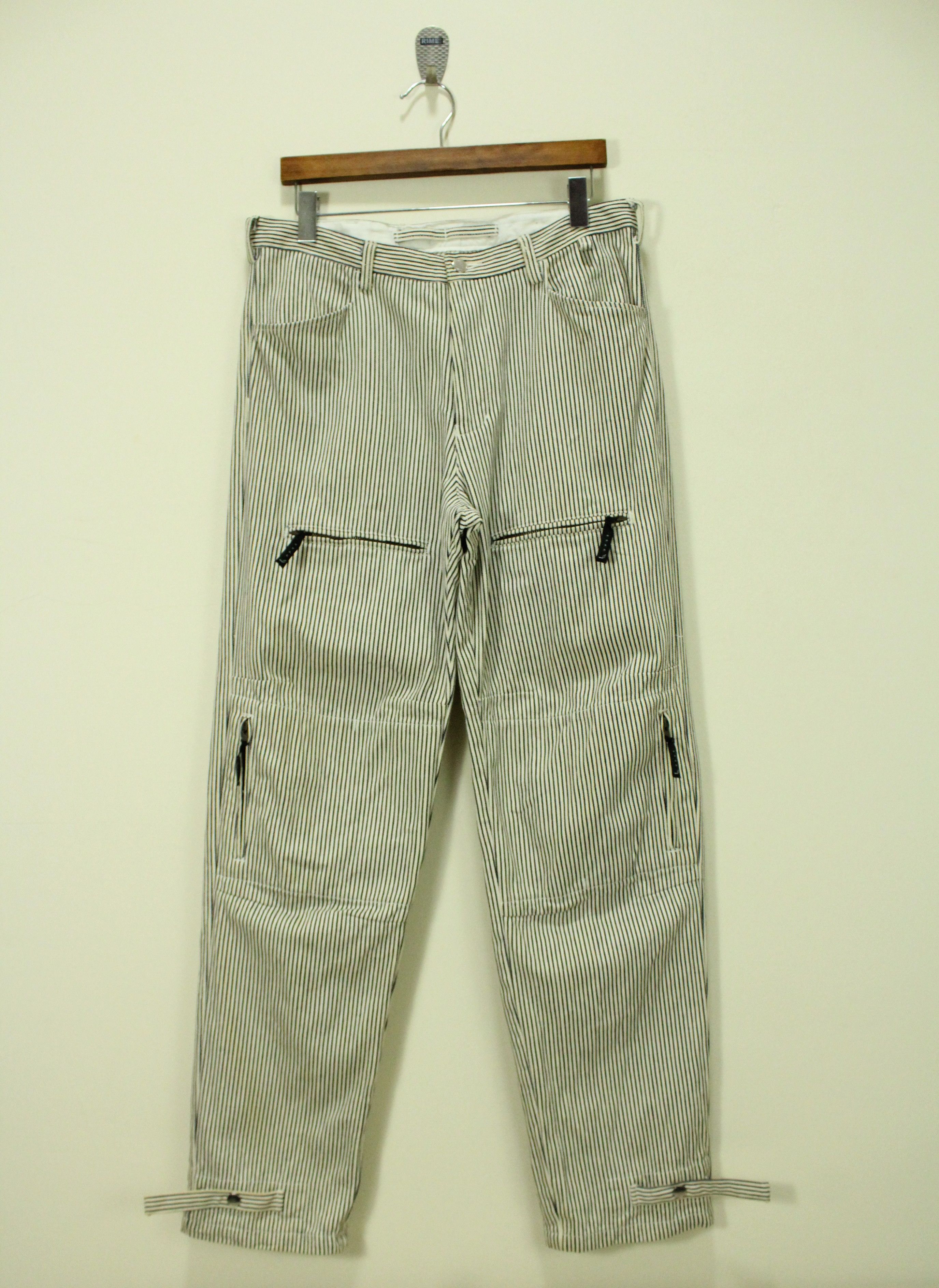 Image of Seditionaries Japan Hickory Pants Trousers Utility 8 Pockets Zipper in Stripe, Men's (Size 33)