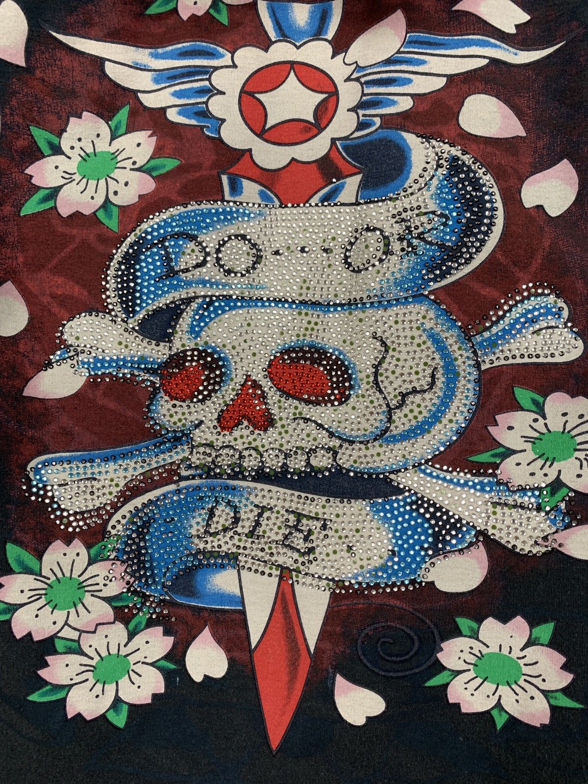 Christian Audigier Vintage Ed Hardy Women’s Rhinestones Skull Hoodie Size S / US 4 / IT 40 - 16 Thumbnail