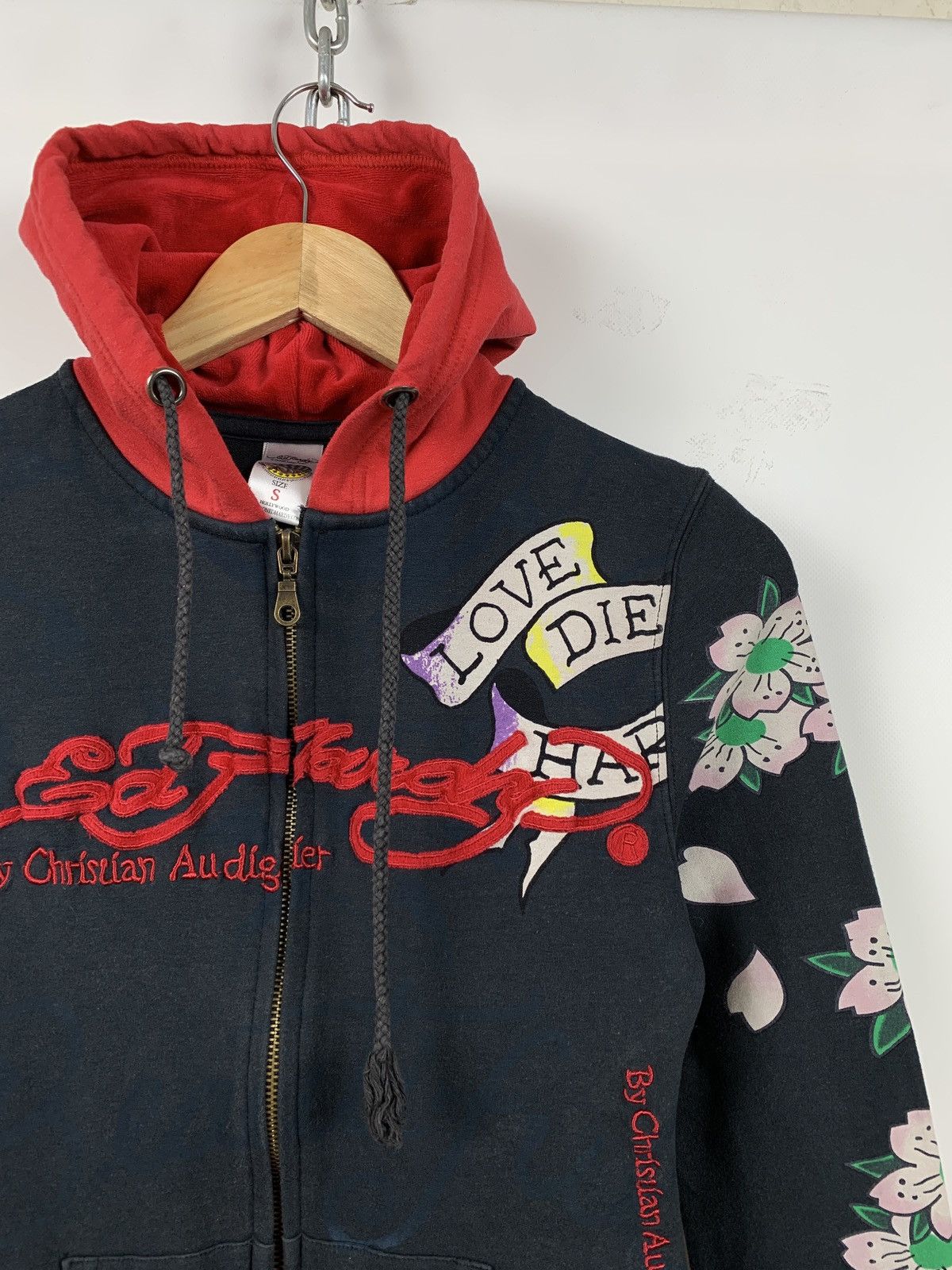 Christian Audigier Vintage Ed Hardy Women’s Rhinestones Skull Hoodie Size S / US 4 / IT 40 - 6 Thumbnail