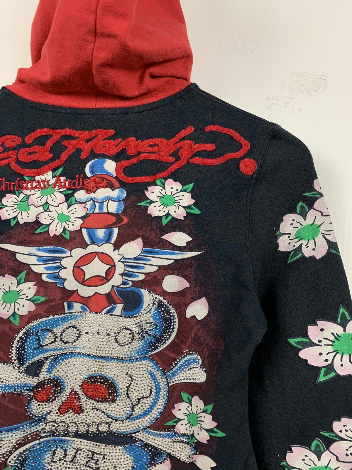 Christian Audigier Vintage Ed Hardy Women’s Rhinestones Skull Hoodie Size S / US 4 / IT 40 - 18 Thumbnail