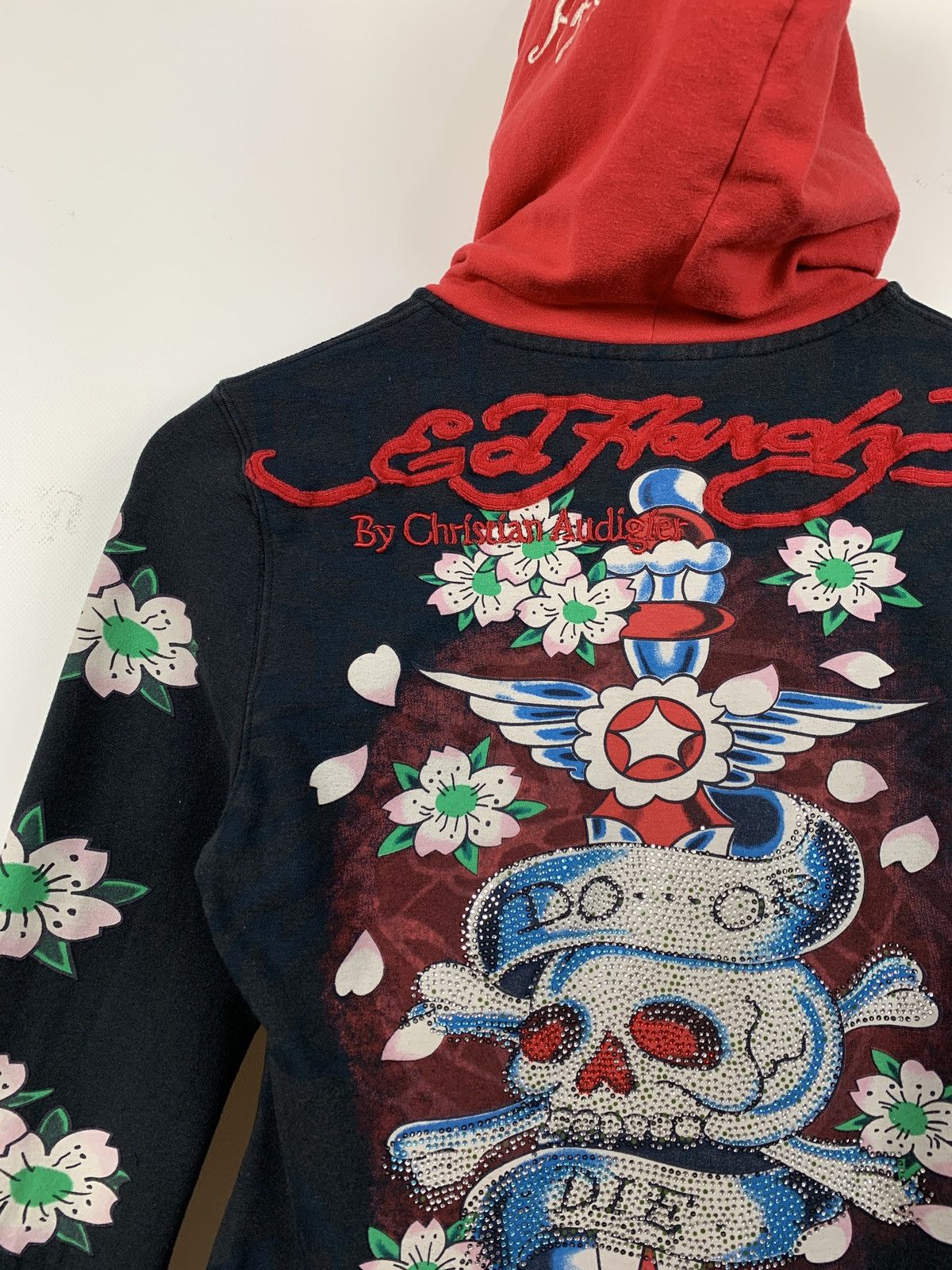 Christian Audigier Vintage Ed Hardy Women’s Rhinestones Skull Hoodie Size S / US 4 / IT 40 - 17 Thumbnail