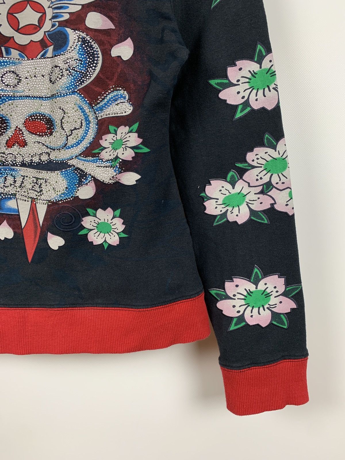 Christian Audigier Vintage Ed Hardy Women’s Rhinestones Skull Hoodie Size S / US 4 / IT 40 - 13 Thumbnail