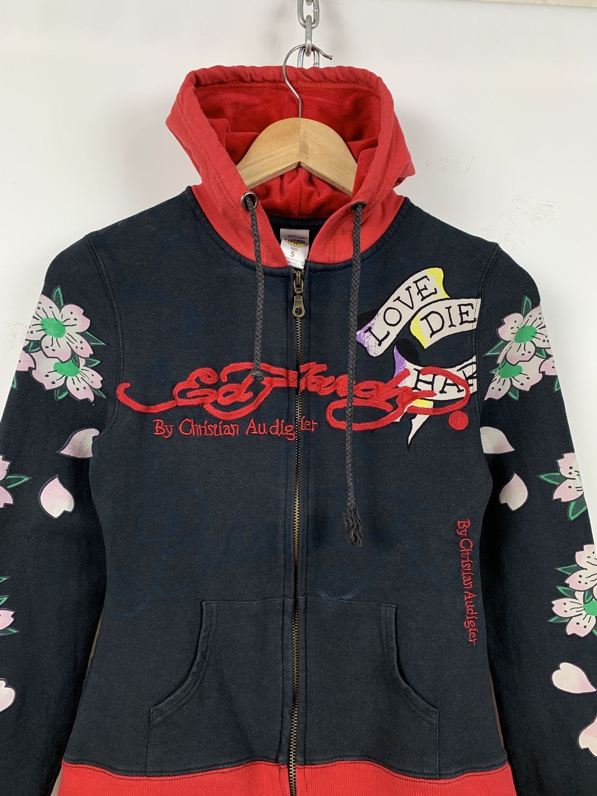 Christian Audigier Vintage Ed Hardy Women’s Rhinestones Skull Hoodie Size S / US 4 / IT 40 - 5 Thumbnail