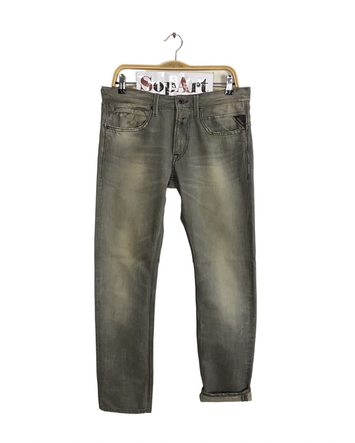 Replay Vintage Replay Distressed Jeans Zipper Style Size US 33 - 1 Thumbnail