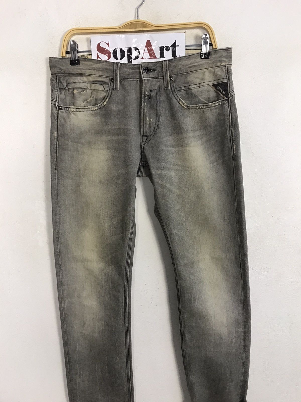 Replay Vintage Replay Distressed Jeans Zipper Style Size US 33 - 3 Thumbnail