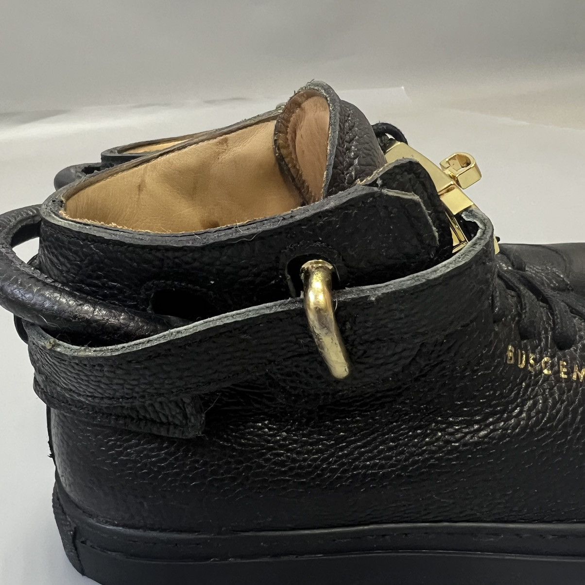 Buscemi Buscemi Leather Shoes Sneakers Black/Gold Size US 7 / EU 40 - 16 Thumbnail
