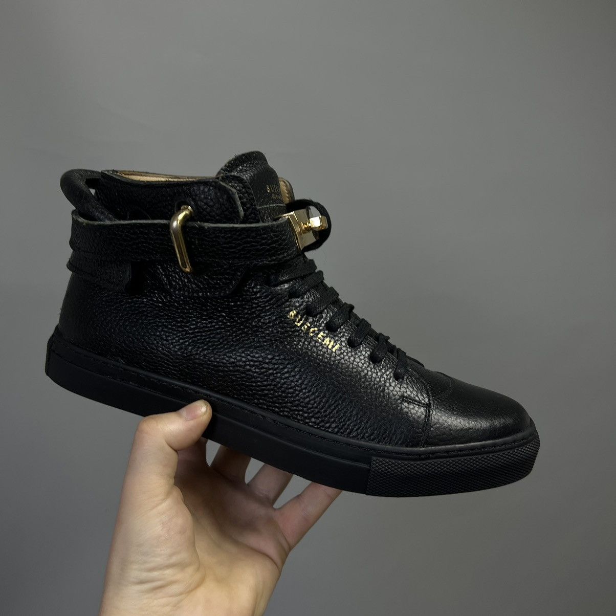 Buscemi Buscemi Leather Shoes Sneakers Black/Gold Size US 7 / EU 40 - 3 Thumbnail