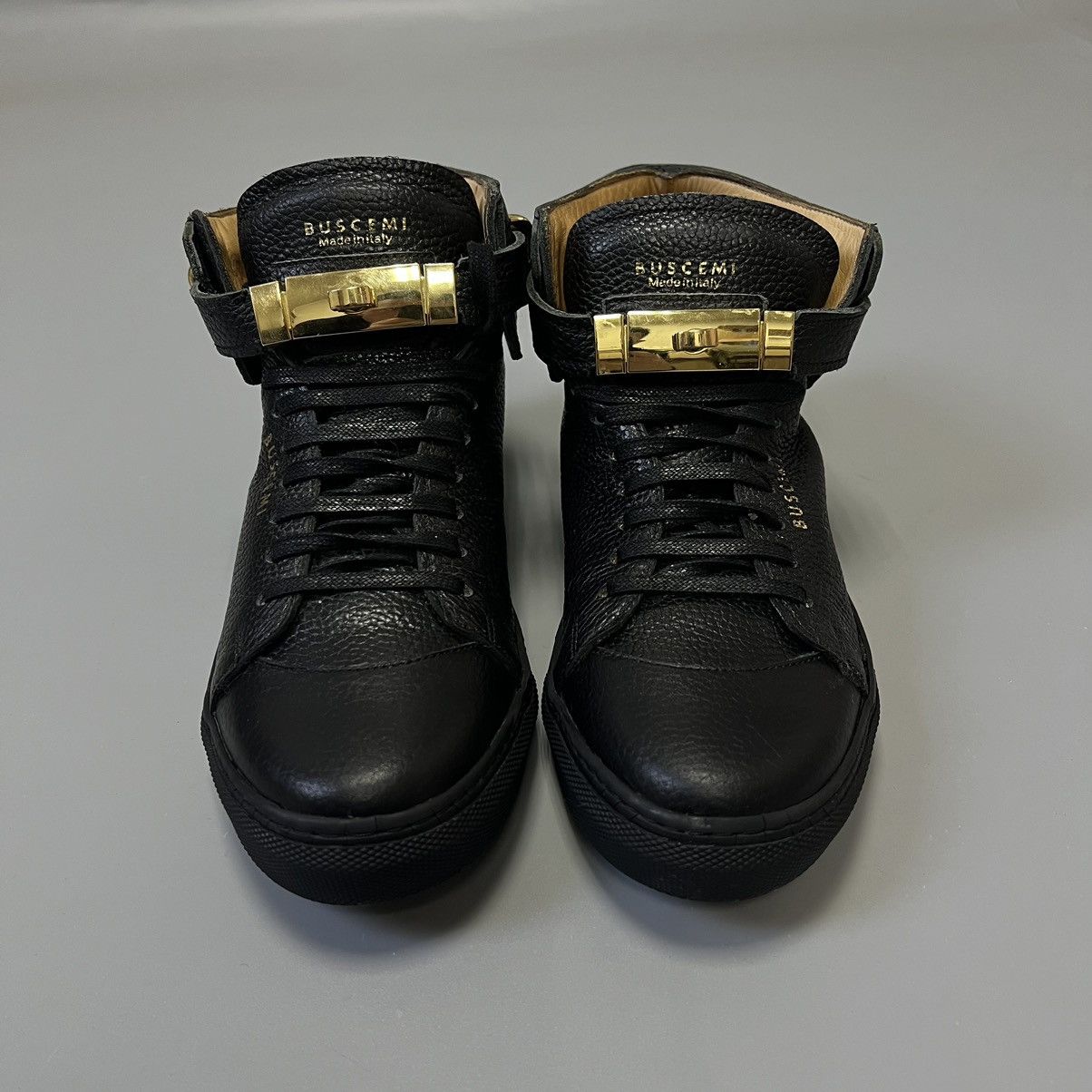 Buscemi Buscemi Leather Shoes Sneakers Black/Gold Size US 7 / EU 40 - 7 Thumbnail