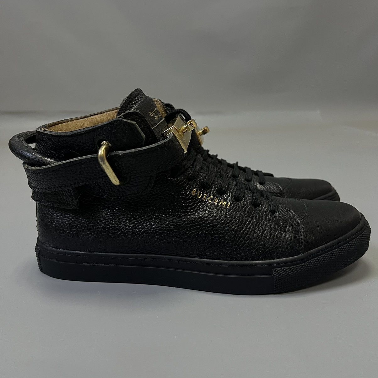 Buscemi Buscemi Leather Shoes Sneakers Black/Gold Size US 7 / EU 40 - 4 Thumbnail