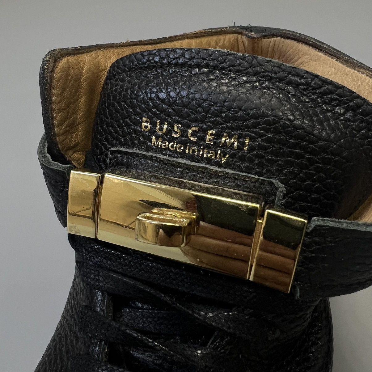 Buscemi Buscemi Leather Shoes Sneakers Black/Gold Size US 7 / EU 40 - 10 Thumbnail