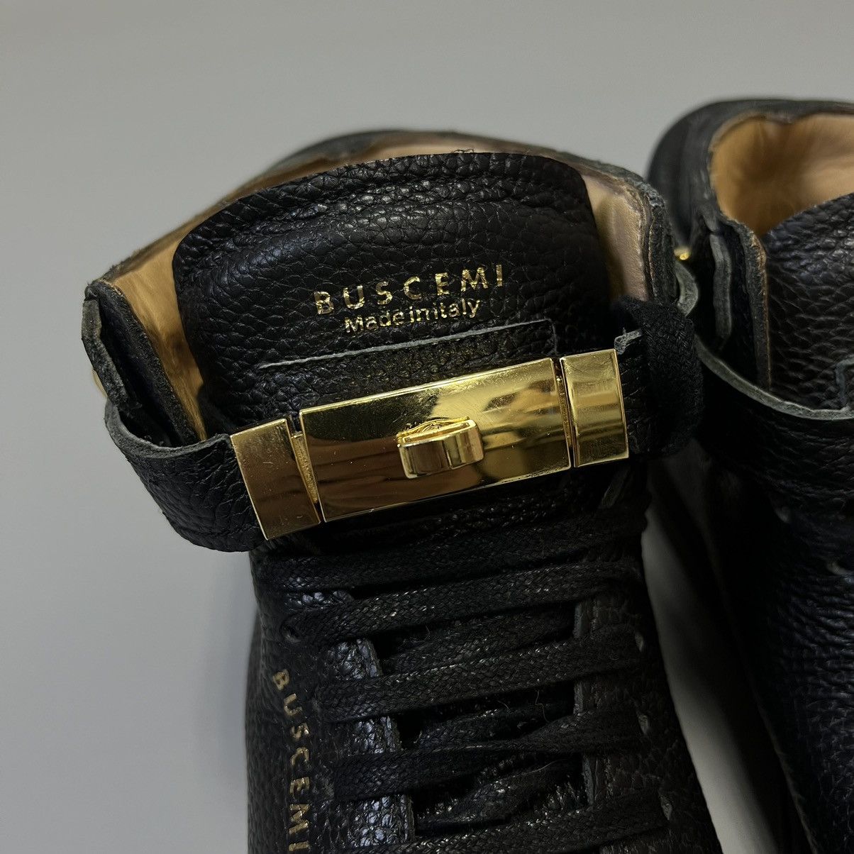 Buscemi Buscemi Leather Shoes Sneakers Black/Gold Size US 7 / EU 40 - 5 Thumbnail