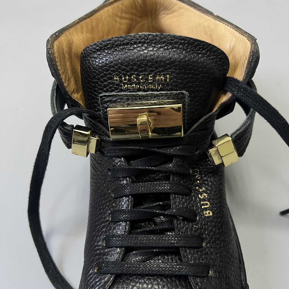 Buscemi Buscemi Leather Shoes Sneakers Black/Gold Size US 7 / EU 40 - 18 Thumbnail
