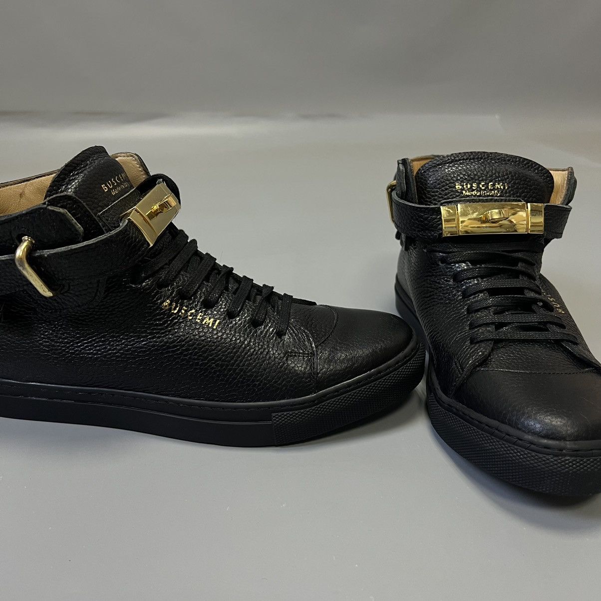 Buscemi Buscemi Leather Shoes Sneakers Black/Gold Size US 7 / EU 40 - 6 Thumbnail