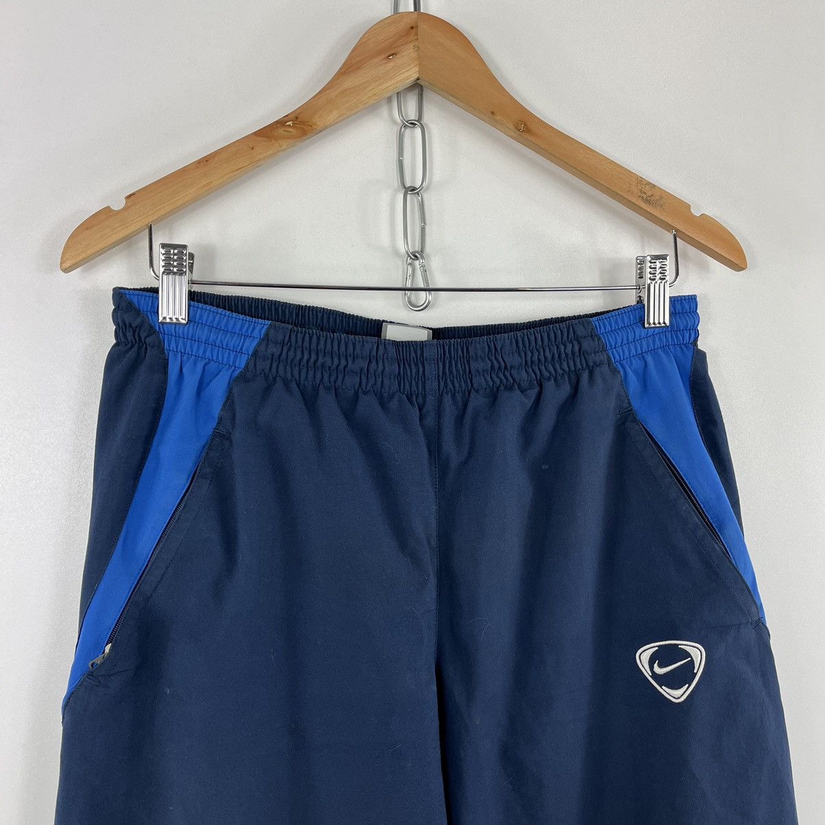 Nike × Vintage Vintage Nike Small Embroidery Swoosh Logo Pants Navy Size S Size US 31 - 2 Thumbnail