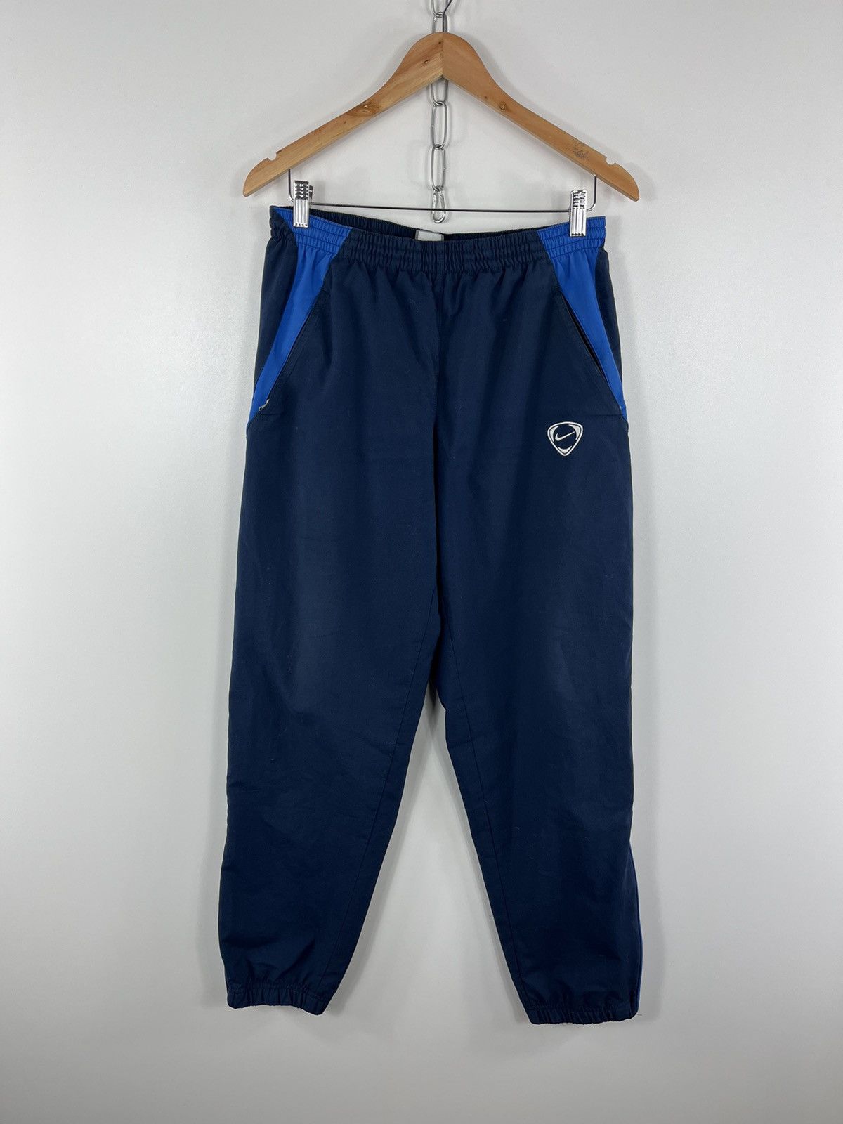 Nike × Vintage Vintage Nike Small Embroidery Swoosh Logo Pants Navy Size S Size US 31 - 1 Thumbnail