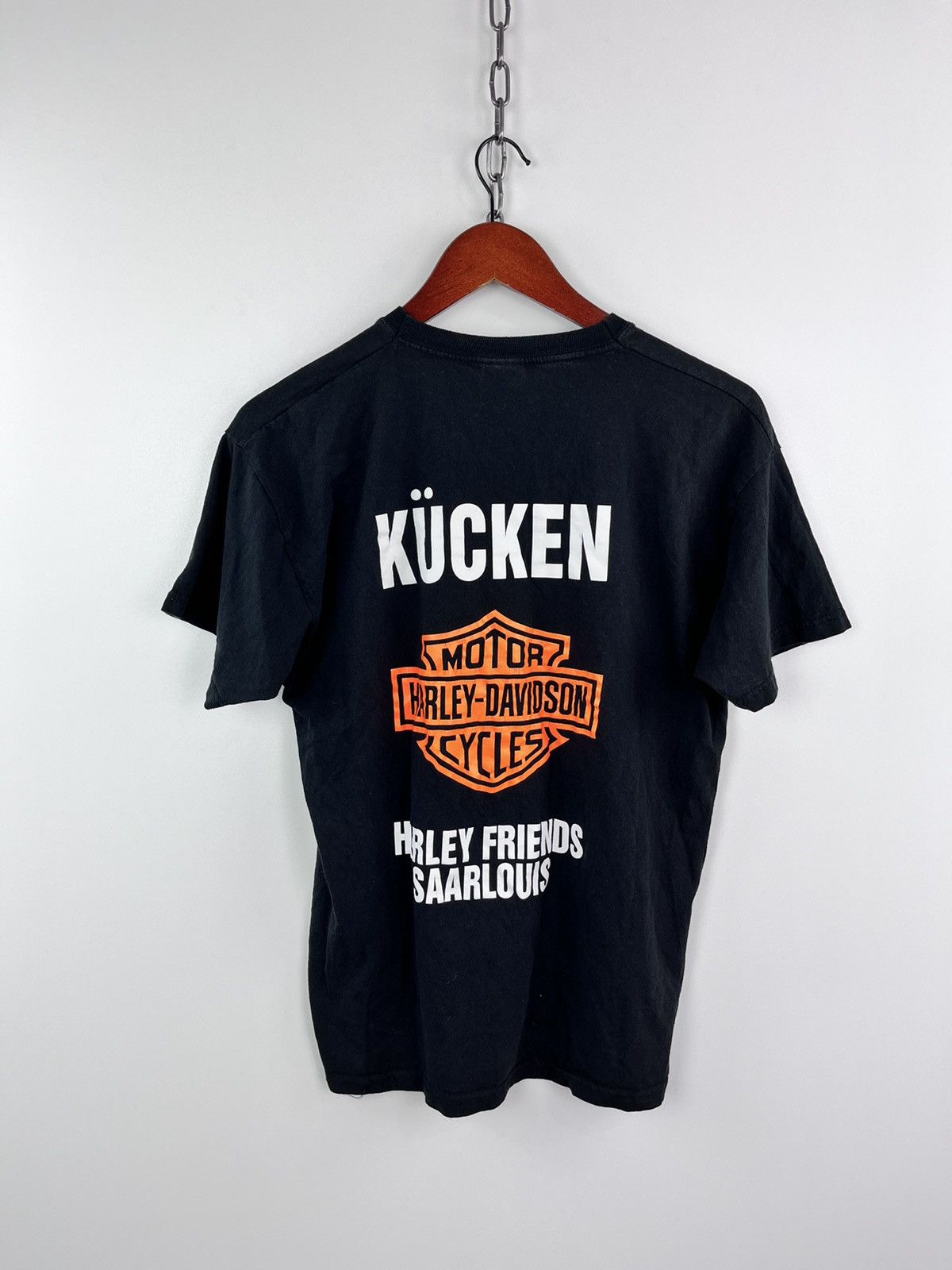 Fruit Of The Loom × Harley Davidson × Vintage Vintage Harley Davidson Kucken T-Shirt Black Size L Size US L / EU 52-54 / 3 - 2 Thumbnail