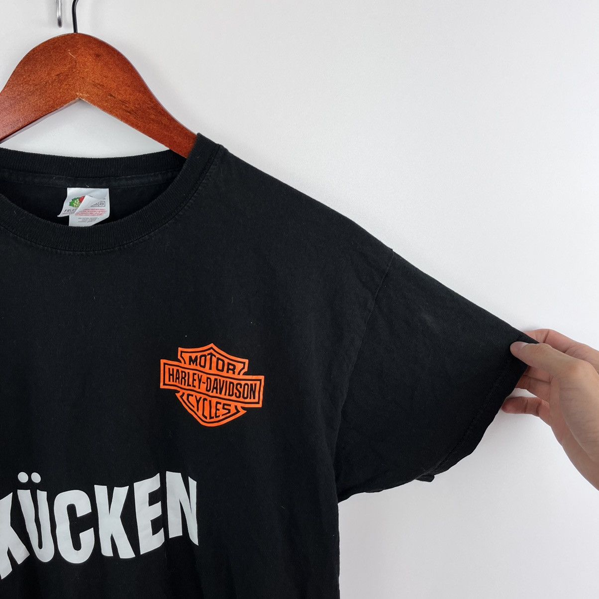 Fruit Of The Loom × Harley Davidson × Vintage Vintage Harley Davidson Kucken T-Shirt Black Size L Size US L / EU 52-54 / 3 - 4 Thumbnail