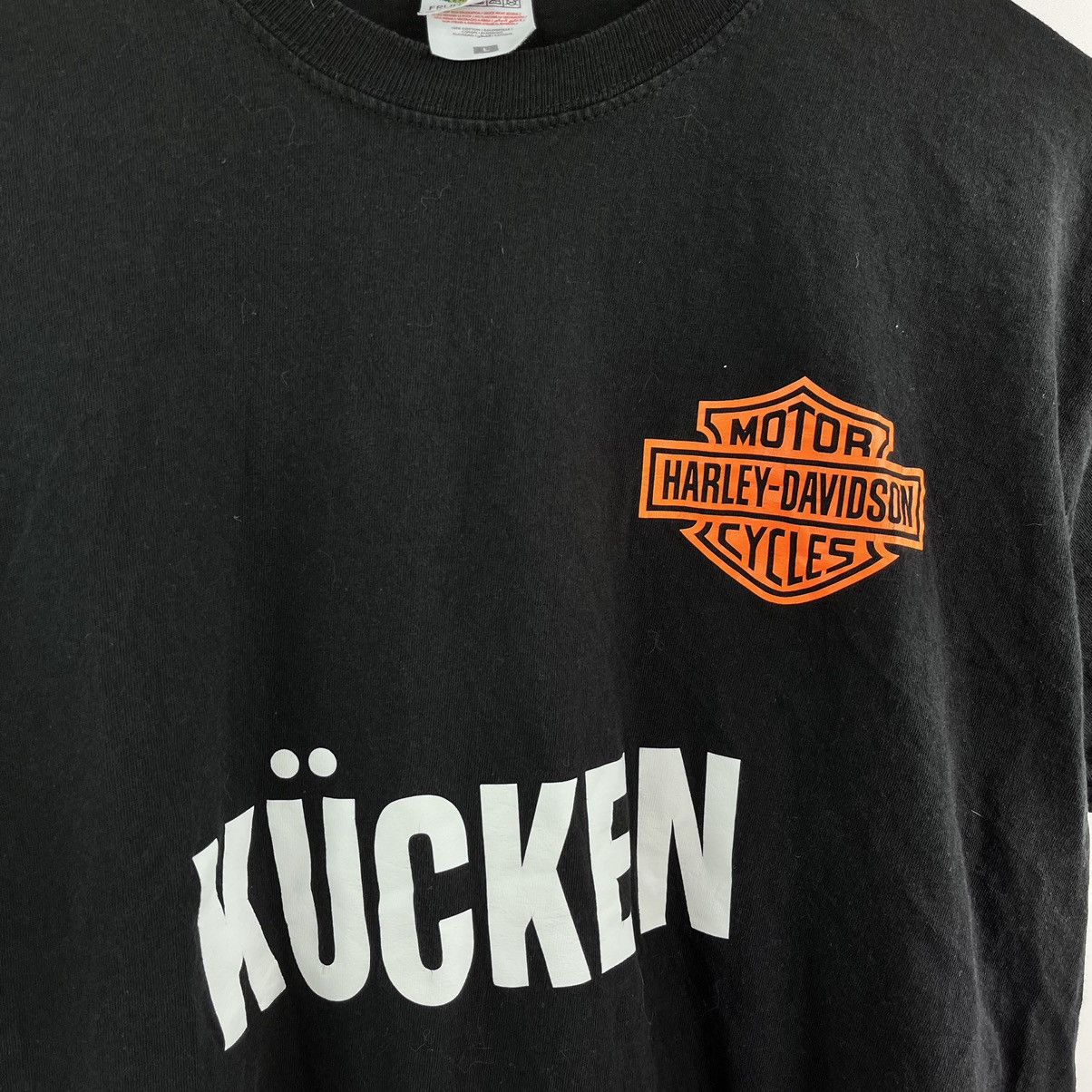 Fruit Of The Loom × Harley Davidson × Vintage Vintage Harley Davidson Kucken T-Shirt Black Size L Size US L / EU 52-54 / 3 - 5 Thumbnail