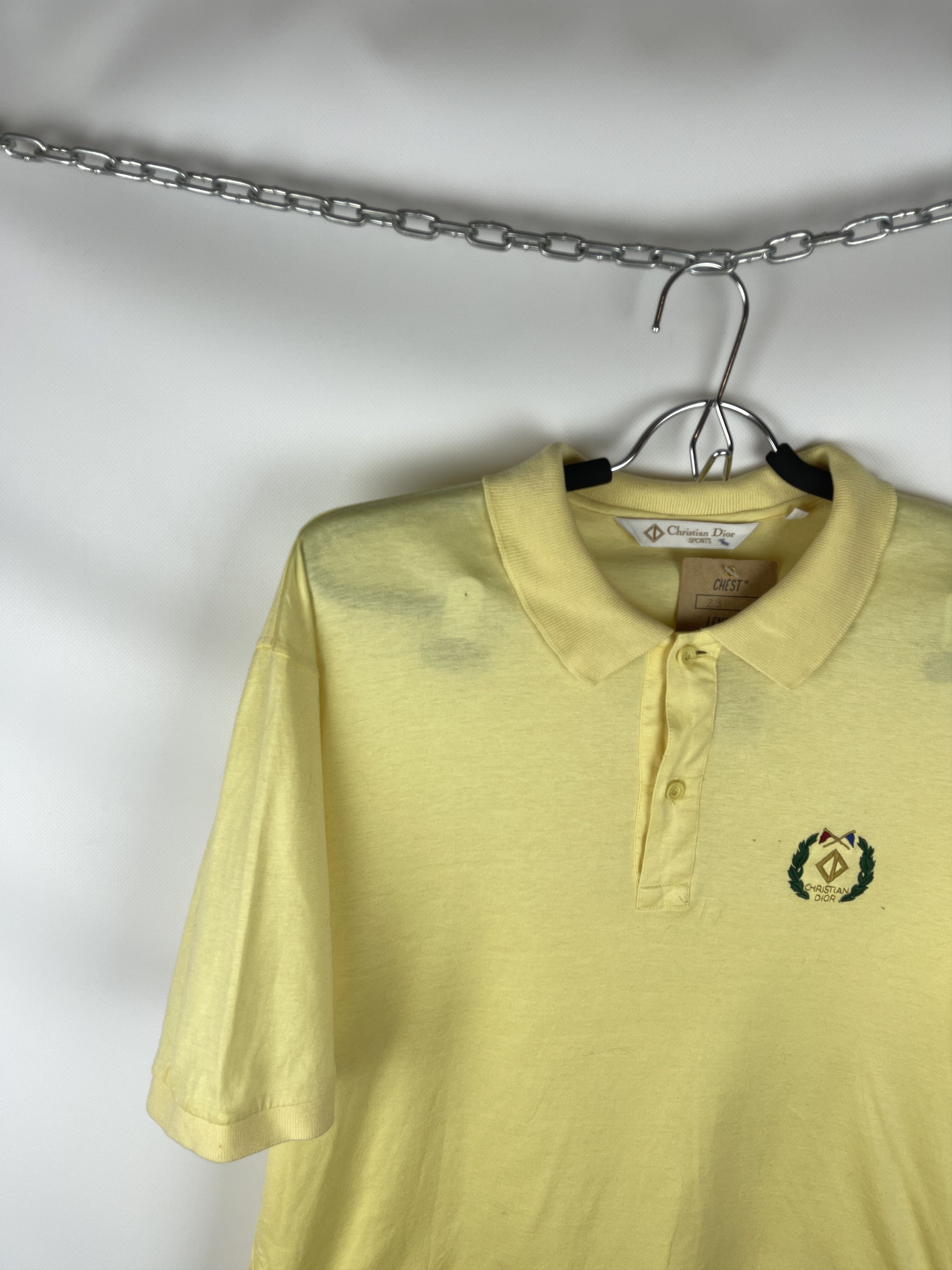 Christian Dior Monsieur Christian Dior Sport vintage embroidered logo yellow polo Size US L / EU 52-54 / 3 - 2 Thumbnail