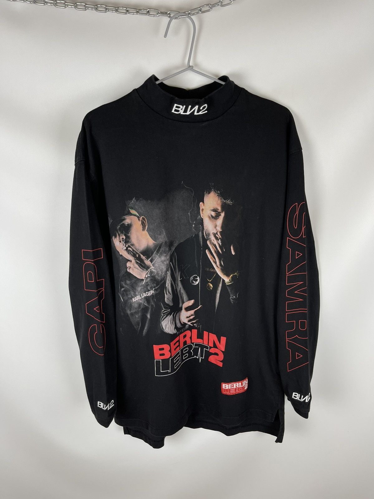 Band Tees × Rap Tees × Vintage Berlin Lebt 2 Capi Samra Rap big logo long sleeve BLN2 Size US M / EU 48-50 / 2 - 1 Thumbnail