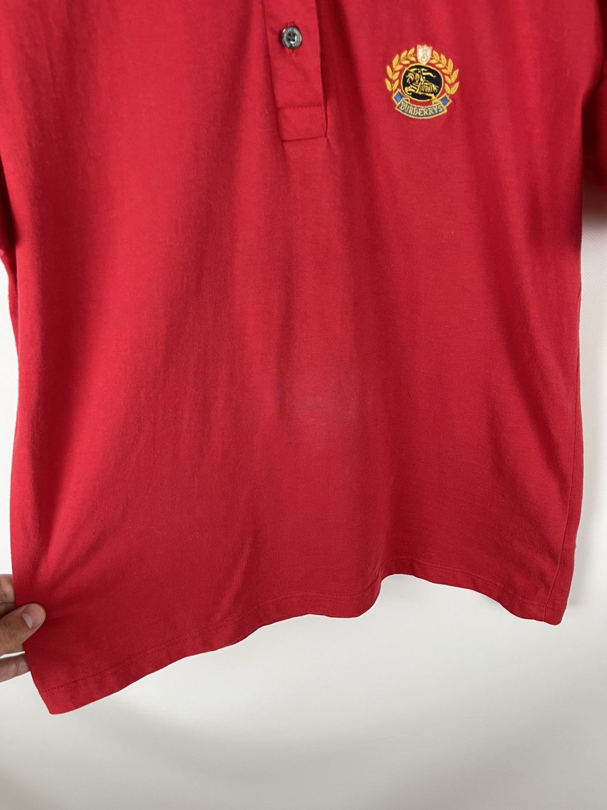 Burberry Burberrys made in England embroidered logo red polo tee Size M / US 6-8 / IT 42-44 - 7 Thumbnail