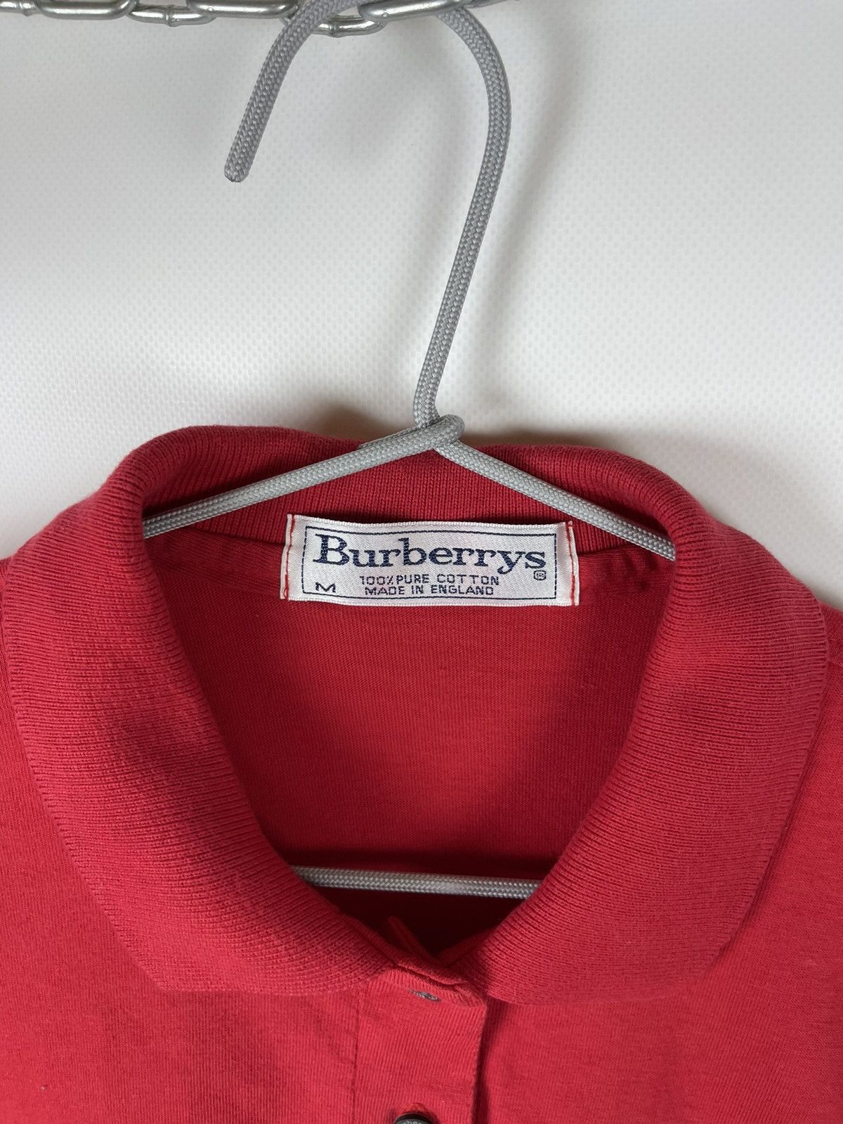 Burberry Burberrys made in England embroidered logo red polo tee Size M / US 6-8 / IT 42-44 - 5 Thumbnail
