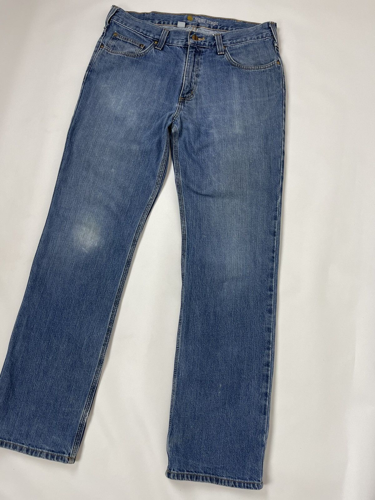 Carhartt Carhartt vintage relaxed straight blue distressed denim Size US 34 / EU 50 - 10 Thumbnail