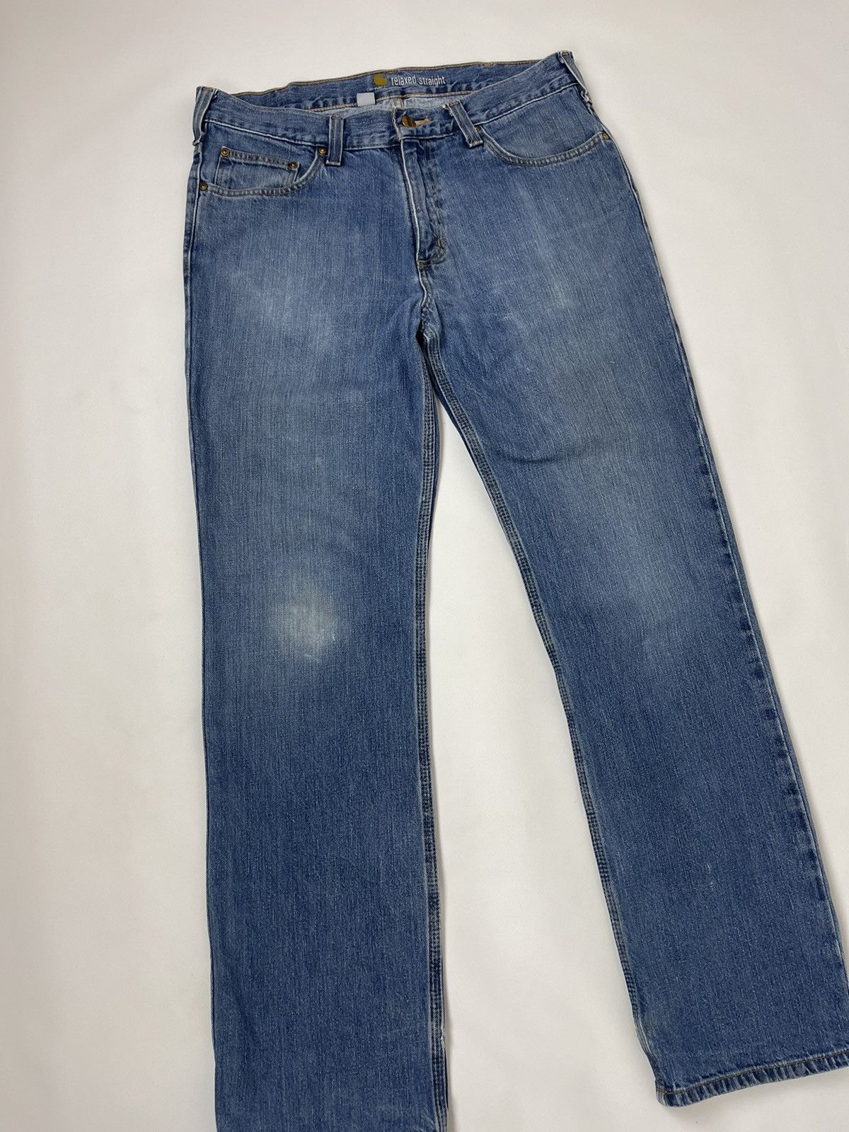 Carhartt Carhartt vintage relaxed straight blue distressed denim Size US 34 / EU 50 - 9 Thumbnail