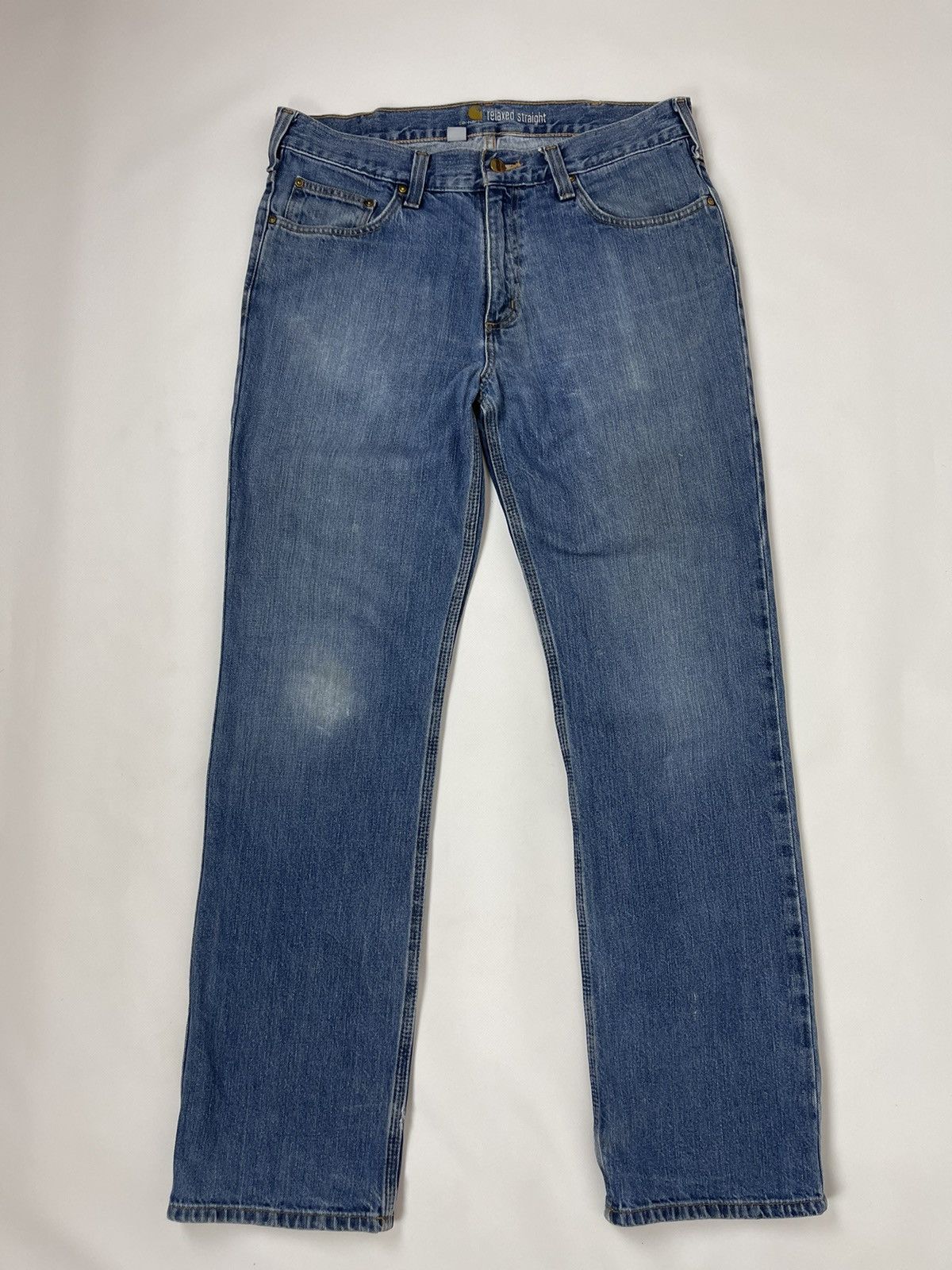 Carhartt Carhartt vintage relaxed straight blue distressed denim Size US 34 / EU 50 - 8 Thumbnail
