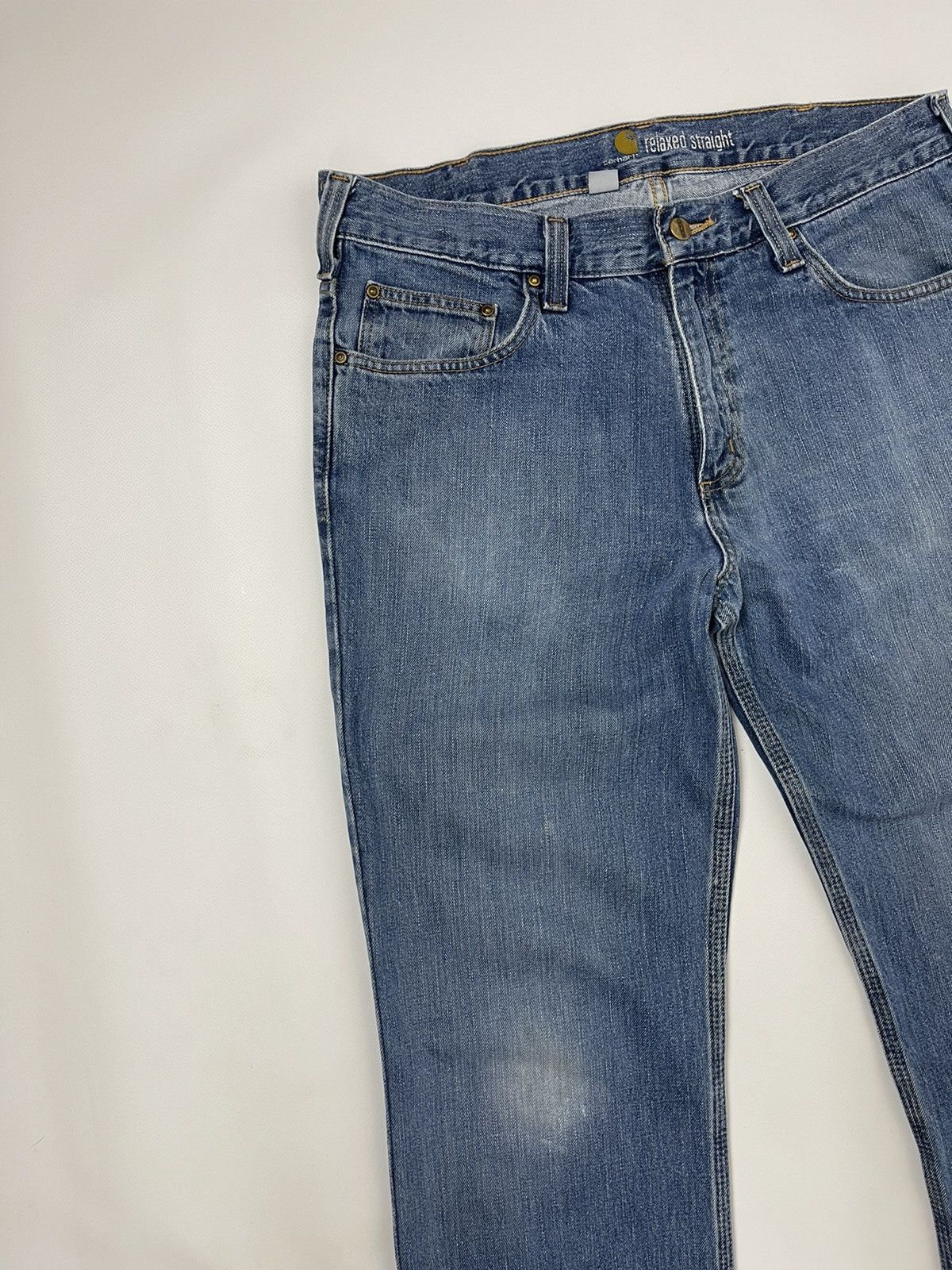 Carhartt Carhartt vintage relaxed straight blue distressed denim Size US 34 / EU 50 - 11 Thumbnail