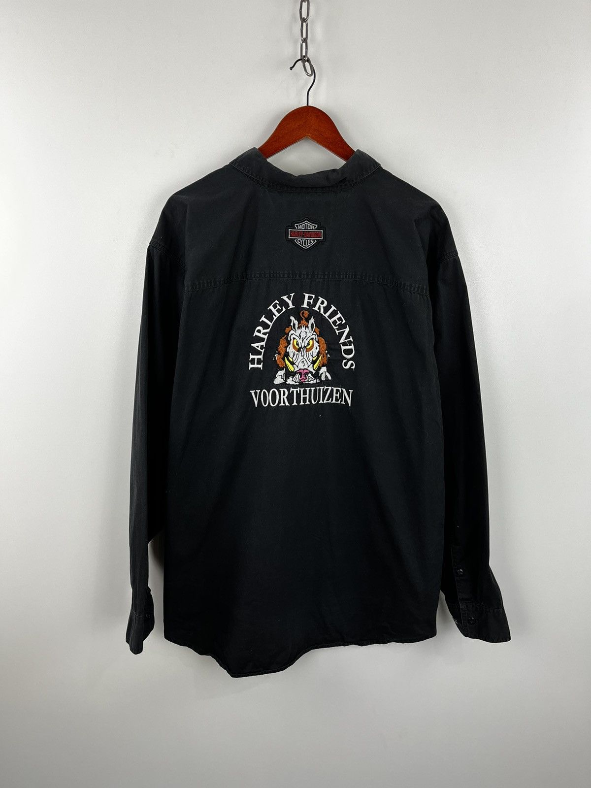 Harley Davidson × Vintage Vintage🔥Harley Davidson🔥 Shirt Long Sleeve Embroidery Logo Size US XXL / EU 58 / 5 - 2 Thumbnail