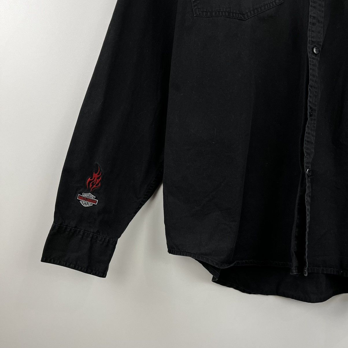 Harley Davidson × Vintage Vintage🔥Harley Davidson🔥 Shirt Long Sleeve Embroidery Logo Size US XXL / EU 58 / 5 - 4 Thumbnail