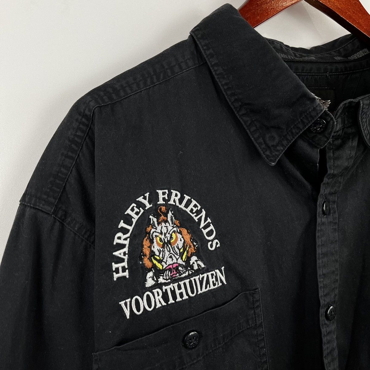 Harley Davidson × Vintage Vintage🔥Harley Davidson🔥 Shirt Long Sleeve Embroidery Logo Size US XXL / EU 58 / 5 - 5 Thumbnail