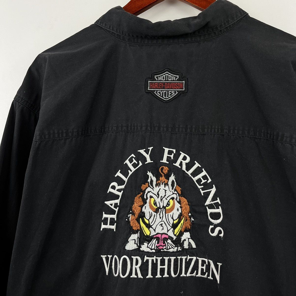 Harley Davidson × Vintage Vintage🔥Harley Davidson🔥 Shirt Long Sleeve Embroidery Logo Size US XXL / EU 58 / 5 - 8 Thumbnail