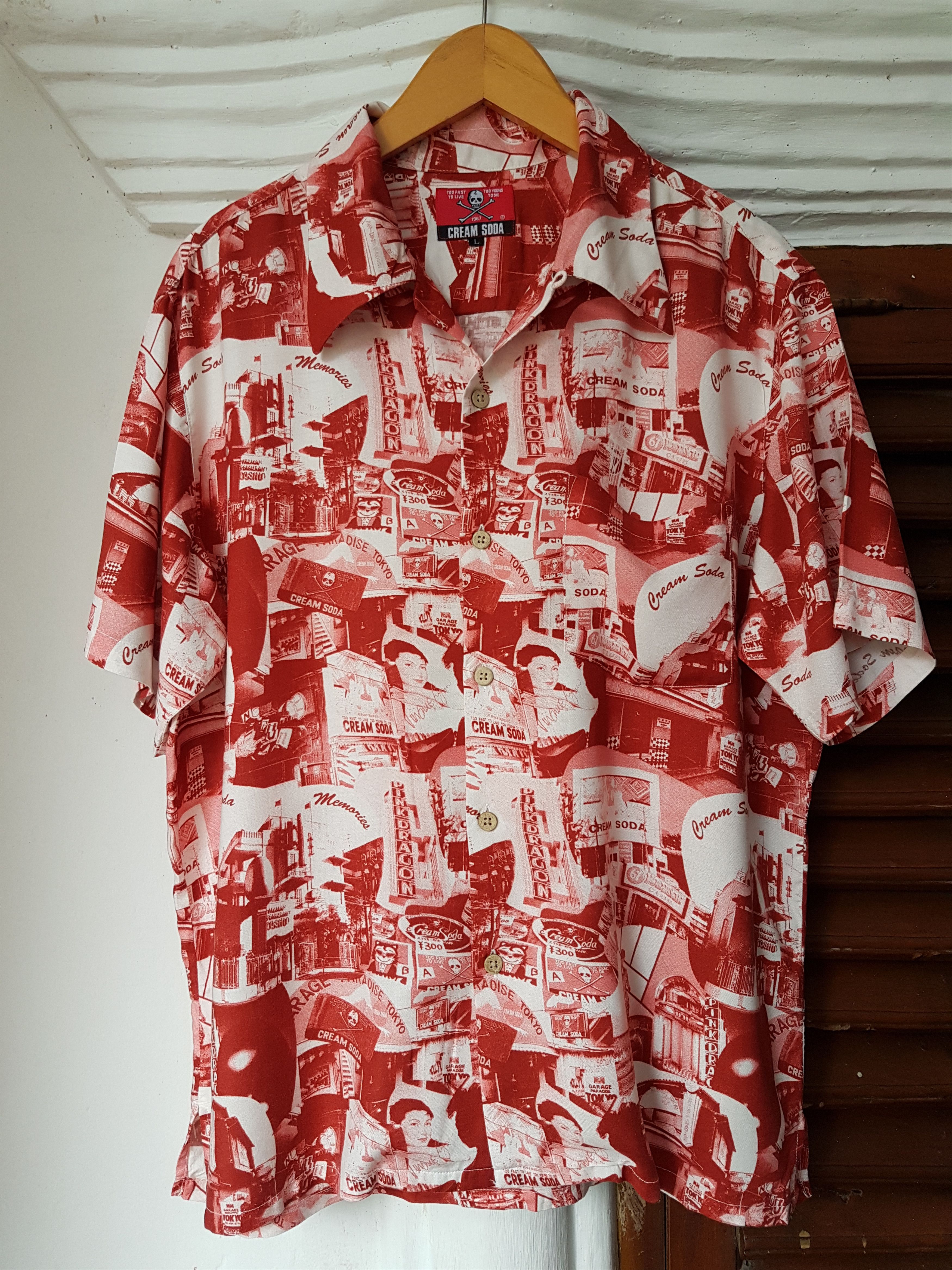Japanese Brand Cream Soda Rayon Shirt Size US L / EU 52-54 / 3 - 1 Thumbnail