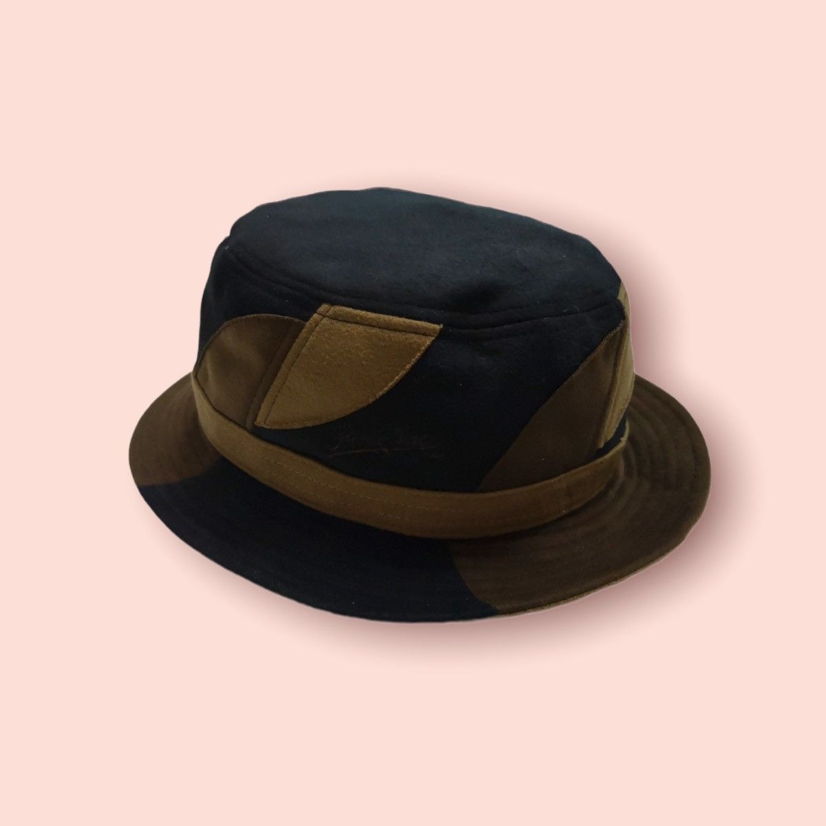 Borsalino × Japanese Brand VERY RARE BORSALINO PATCHWORK SUEDE TEXTURED CASUALS HAT Size ONE SIZE - 6 Thumbnail