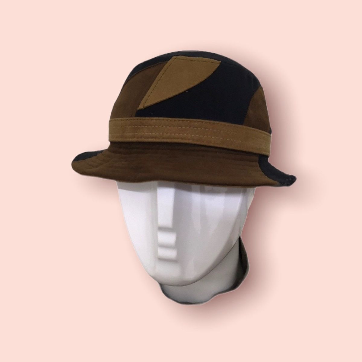 Borsalino × Japanese Brand VERY RARE BORSALINO PATCHWORK SUEDE TEXTURED CASUALS HAT Size ONE SIZE - 5 Thumbnail