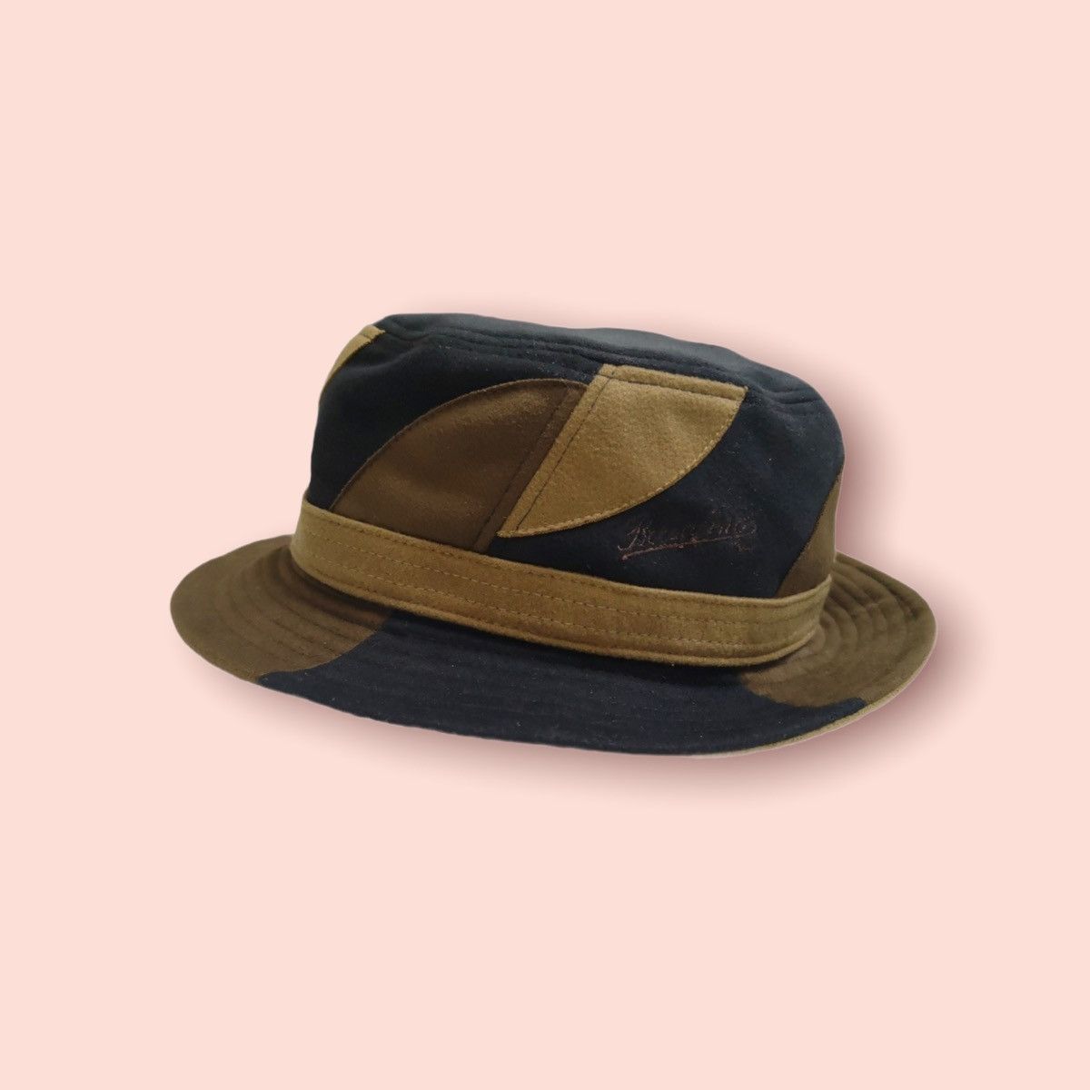 Borsalino × Japanese Brand VERY RARE BORSALINO PATCHWORK SUEDE TEXTURED CASUALS HAT Size ONE SIZE - 3 Thumbnail