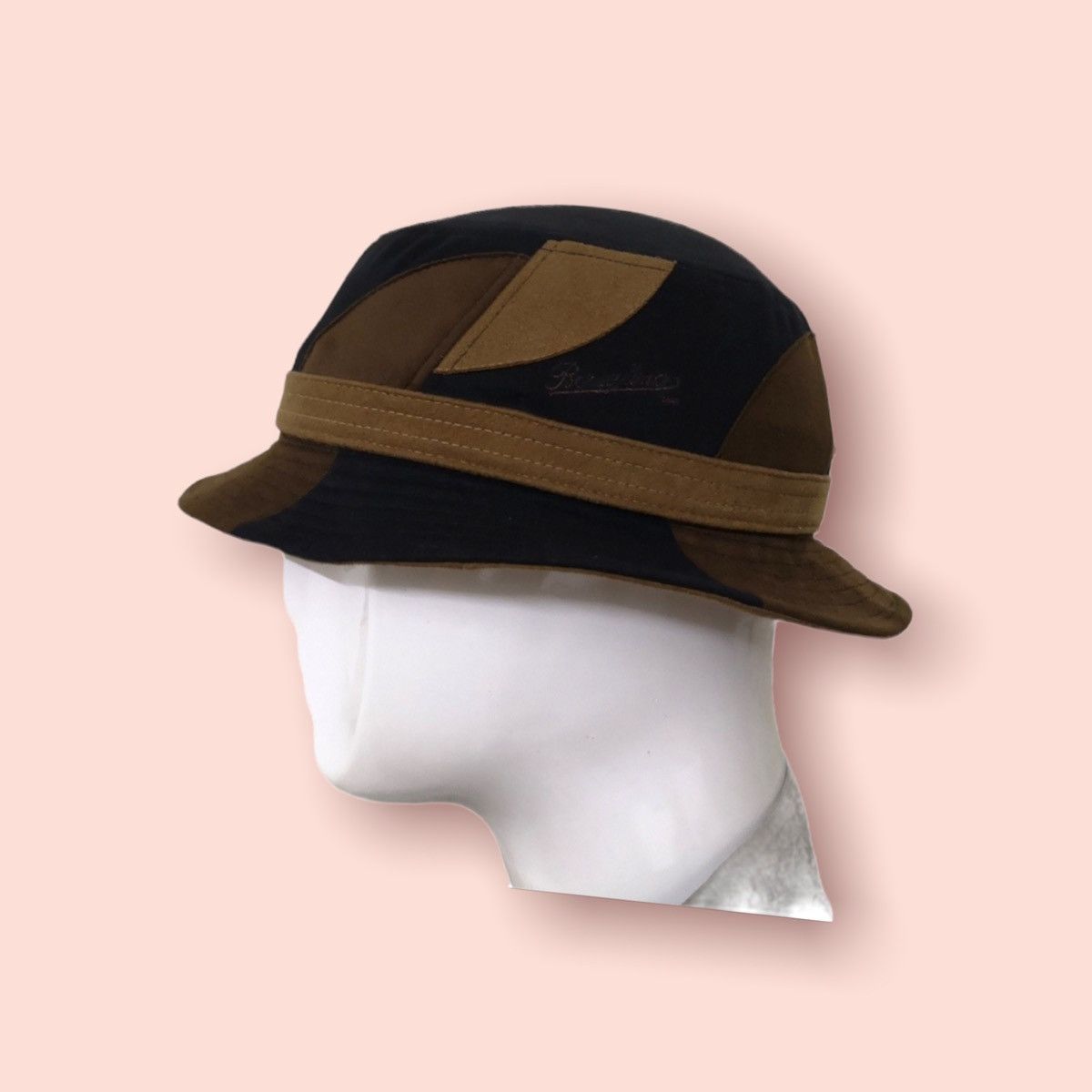 Borsalino × Japanese Brand VERY RARE BORSALINO PATCHWORK SUEDE TEXTURED CASUALS HAT Size ONE SIZE - 2 Thumbnail