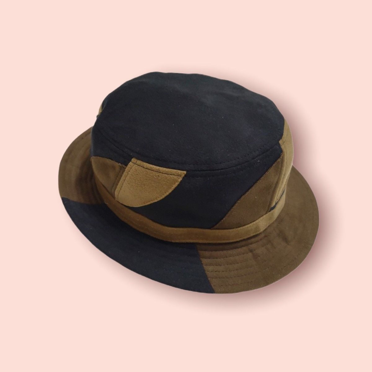 Borsalino × Japanese Brand VERY RARE BORSALINO PATCHWORK SUEDE TEXTURED CASUALS HAT Size ONE SIZE - 7 Thumbnail