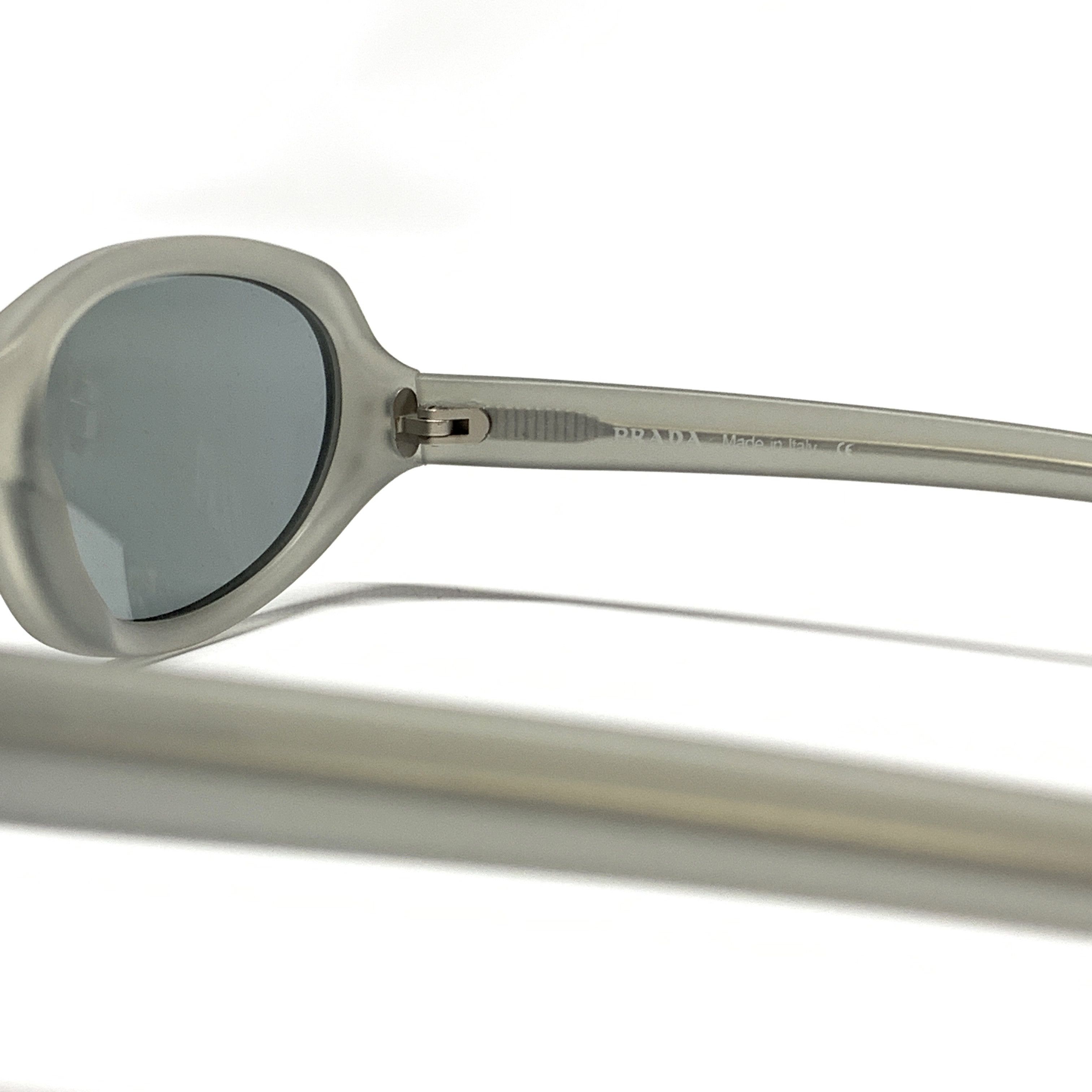 Vtg 00s Prada Frosted Angled Sunglasses (Grey)